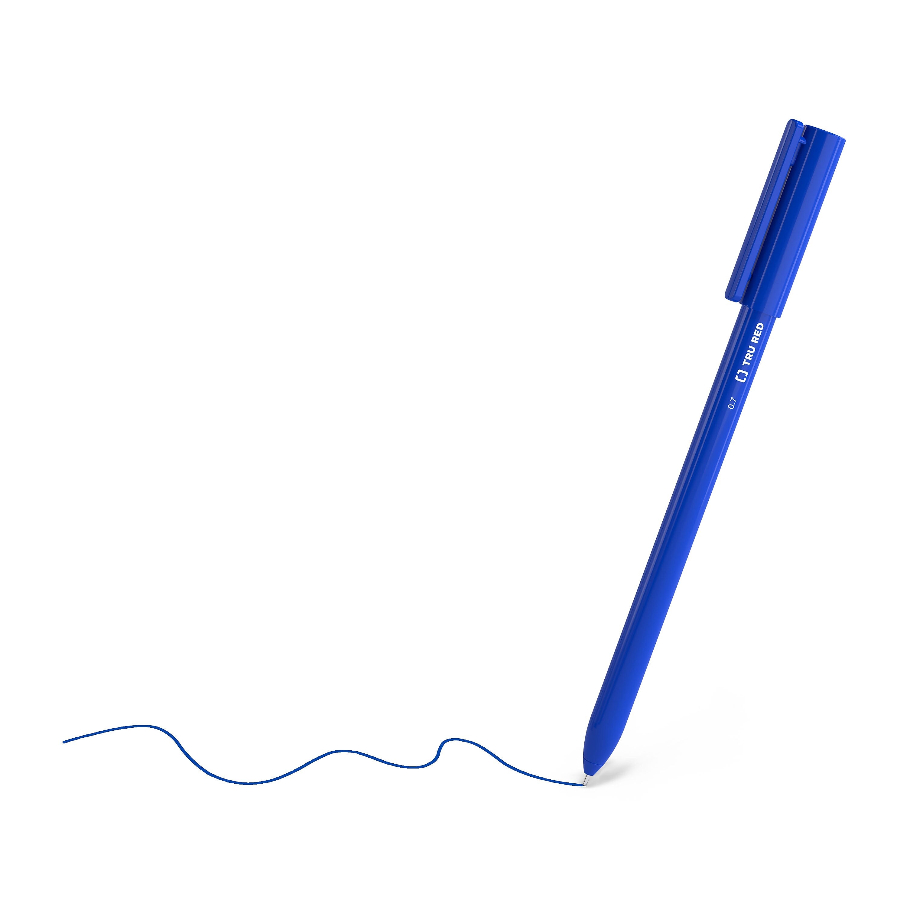 TRU RED™ Ballpoint Gripped Pen, Medium Point, 1.0mm, Blue, Dozen
