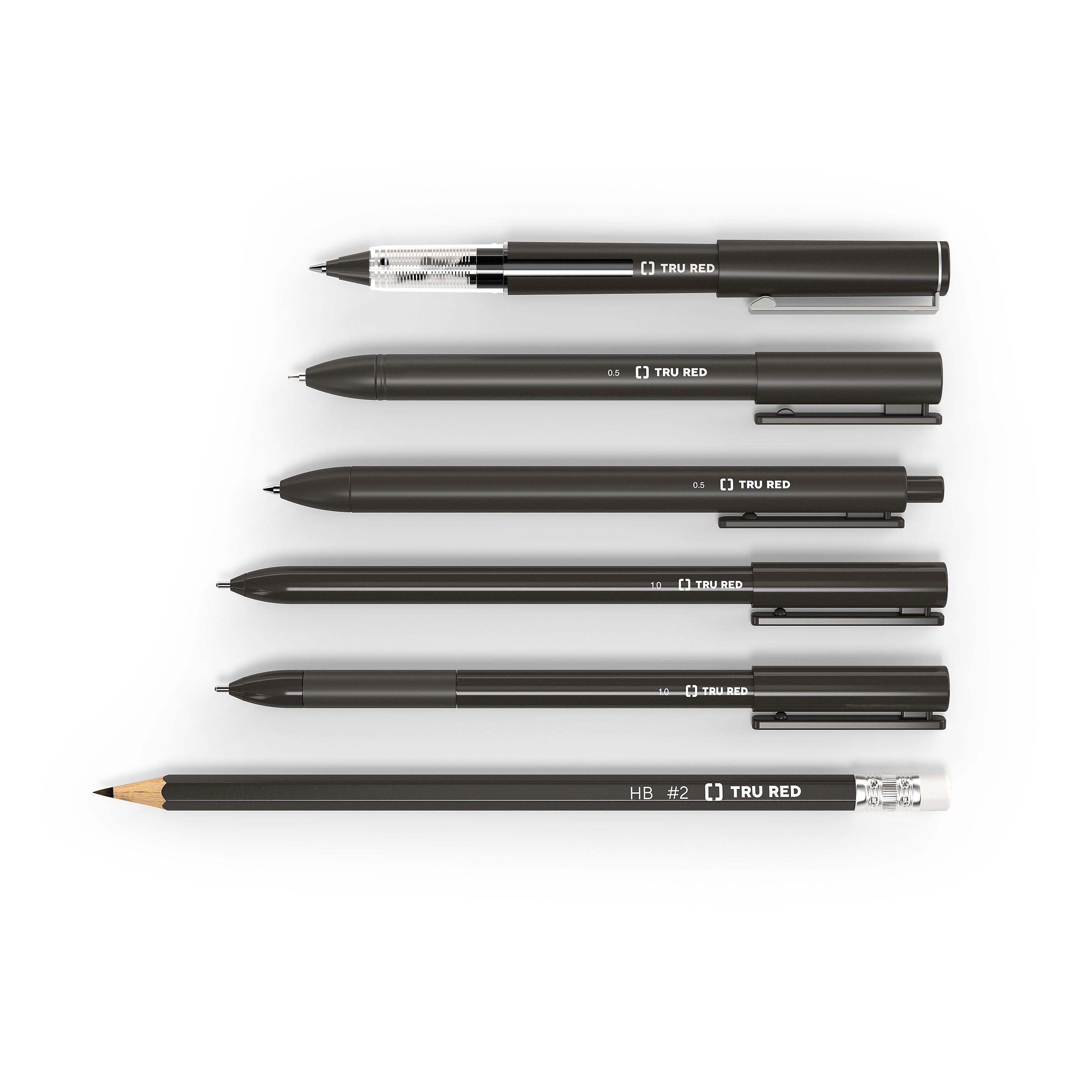TRU RED™ Ballpoint Gripped Pen, Medium Point, 1.0mm, Red, Dozen