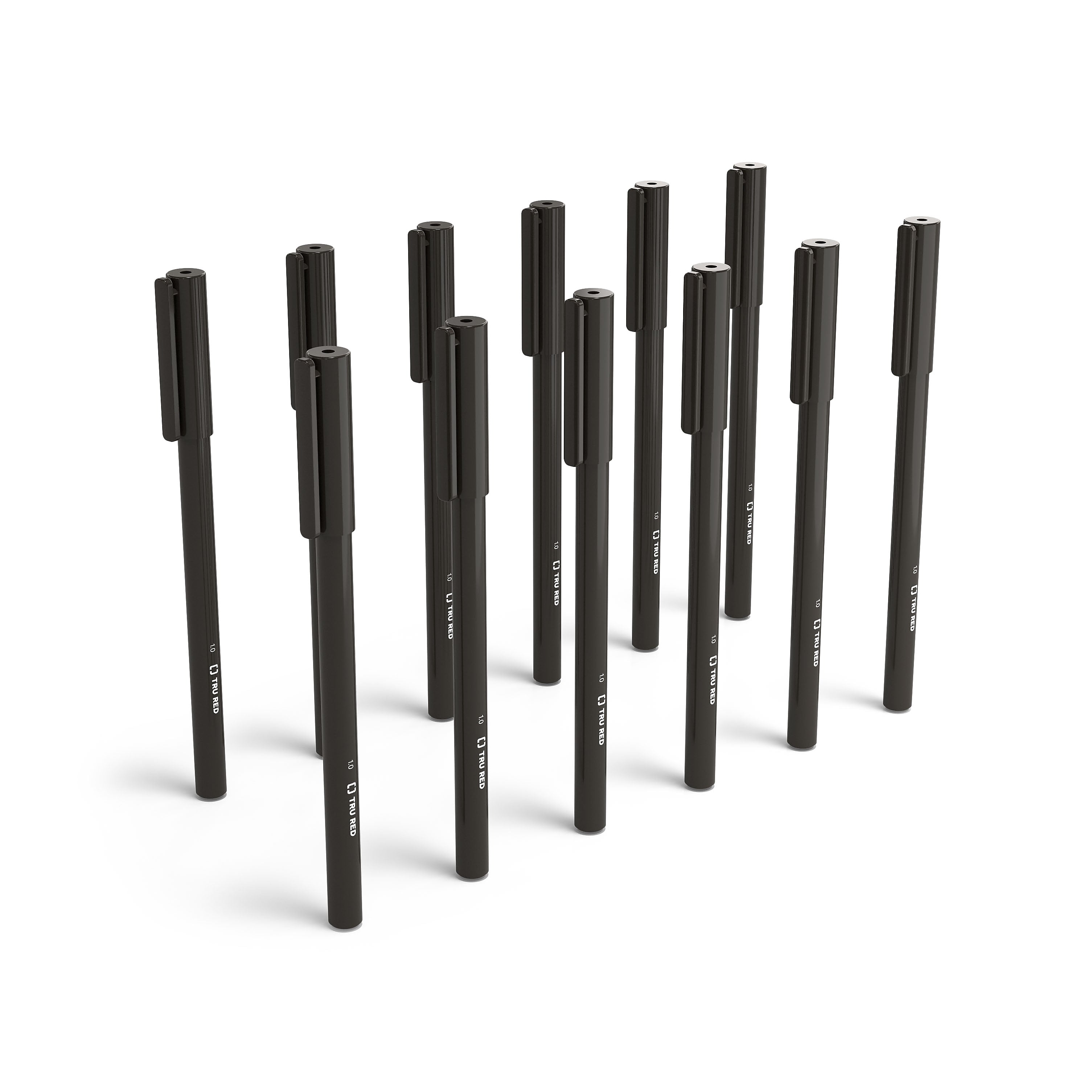TRU RED™ Ballpoint Pen, Medium Point, 1.0mm, Black, Dozen