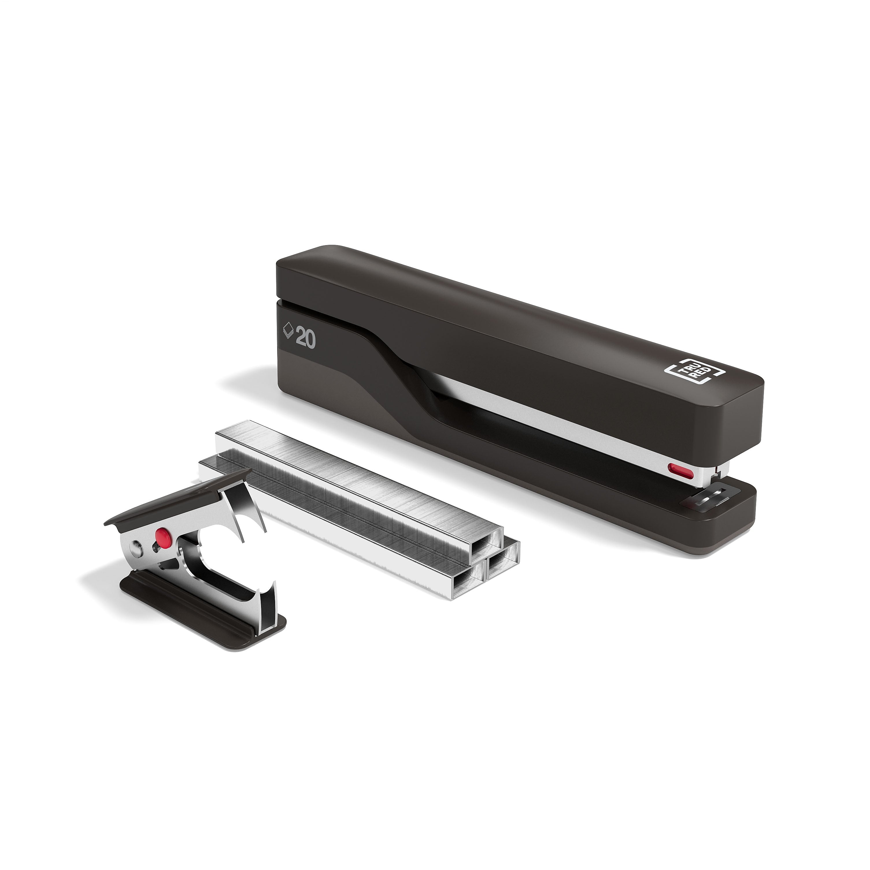 TRU RED™ Desktop Stapler Kit, 20-Sheet Capacity, Black