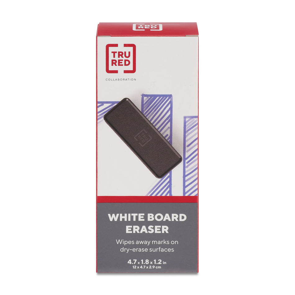 TRU RED Durable Dry Erase Eraser, Black