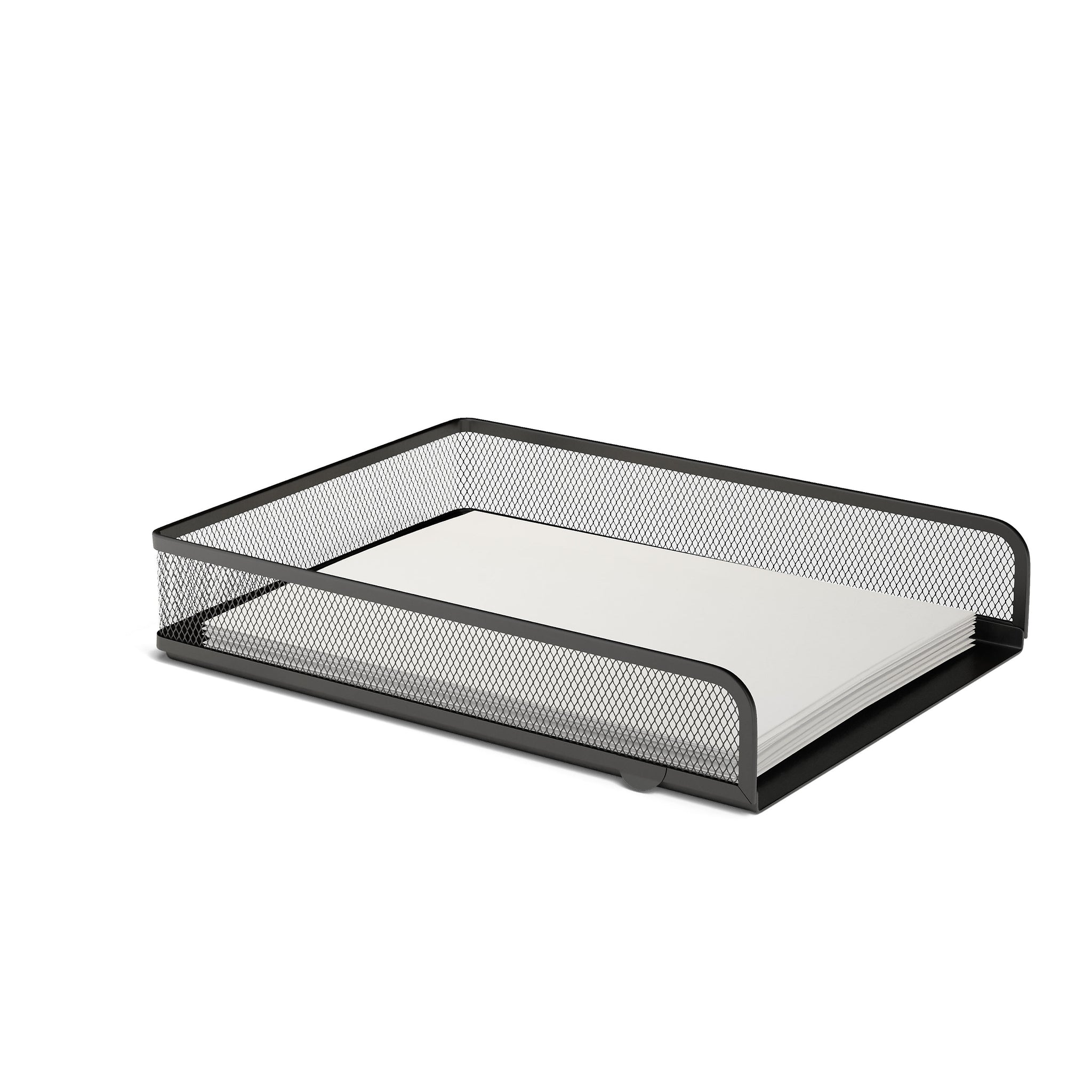 TRU RED™ Front Load Stackable Metal Letter Tray, Matte Black