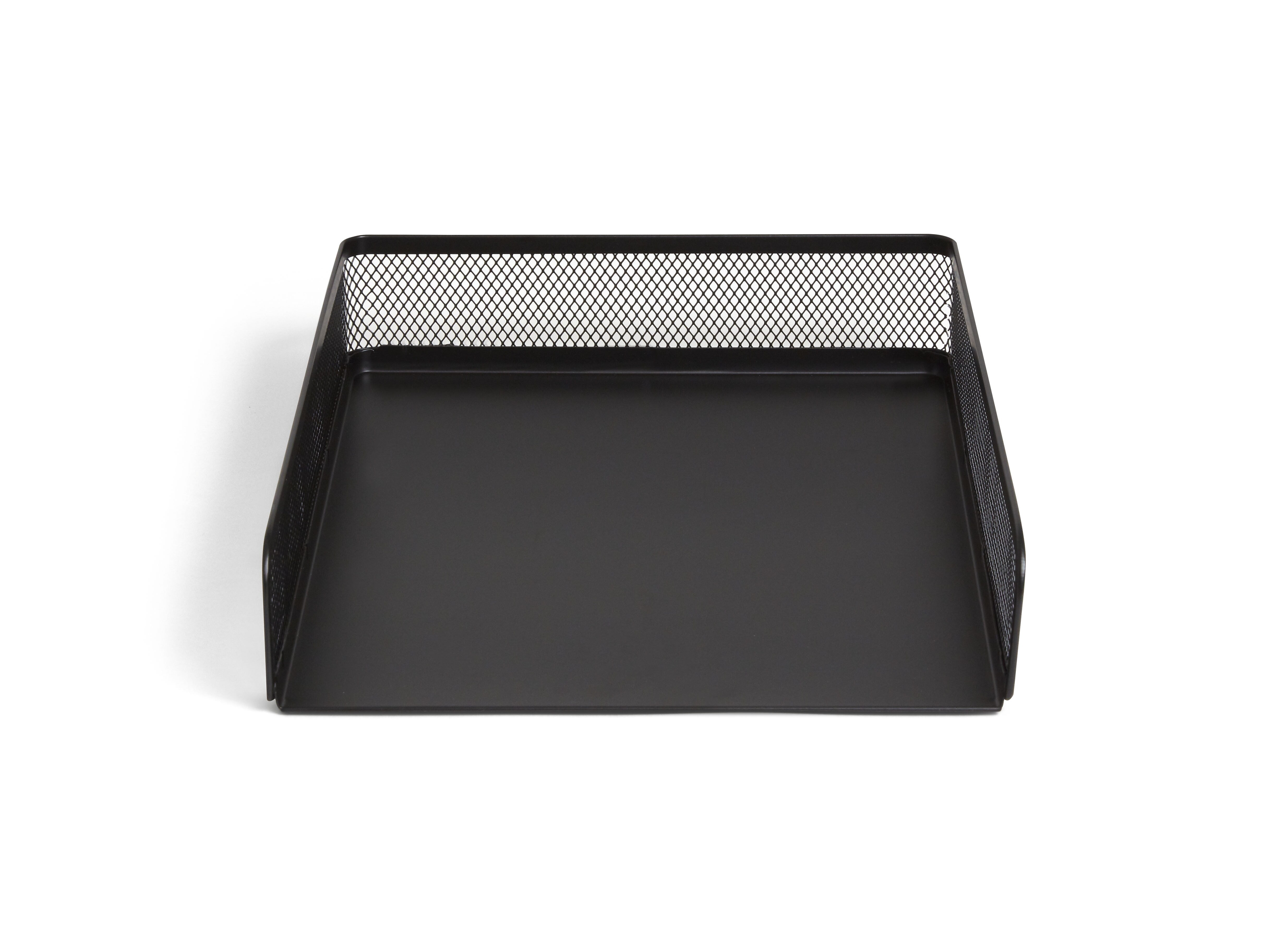 TRU RED™ Front Load Stackable Metal Letter Tray, Matte Black