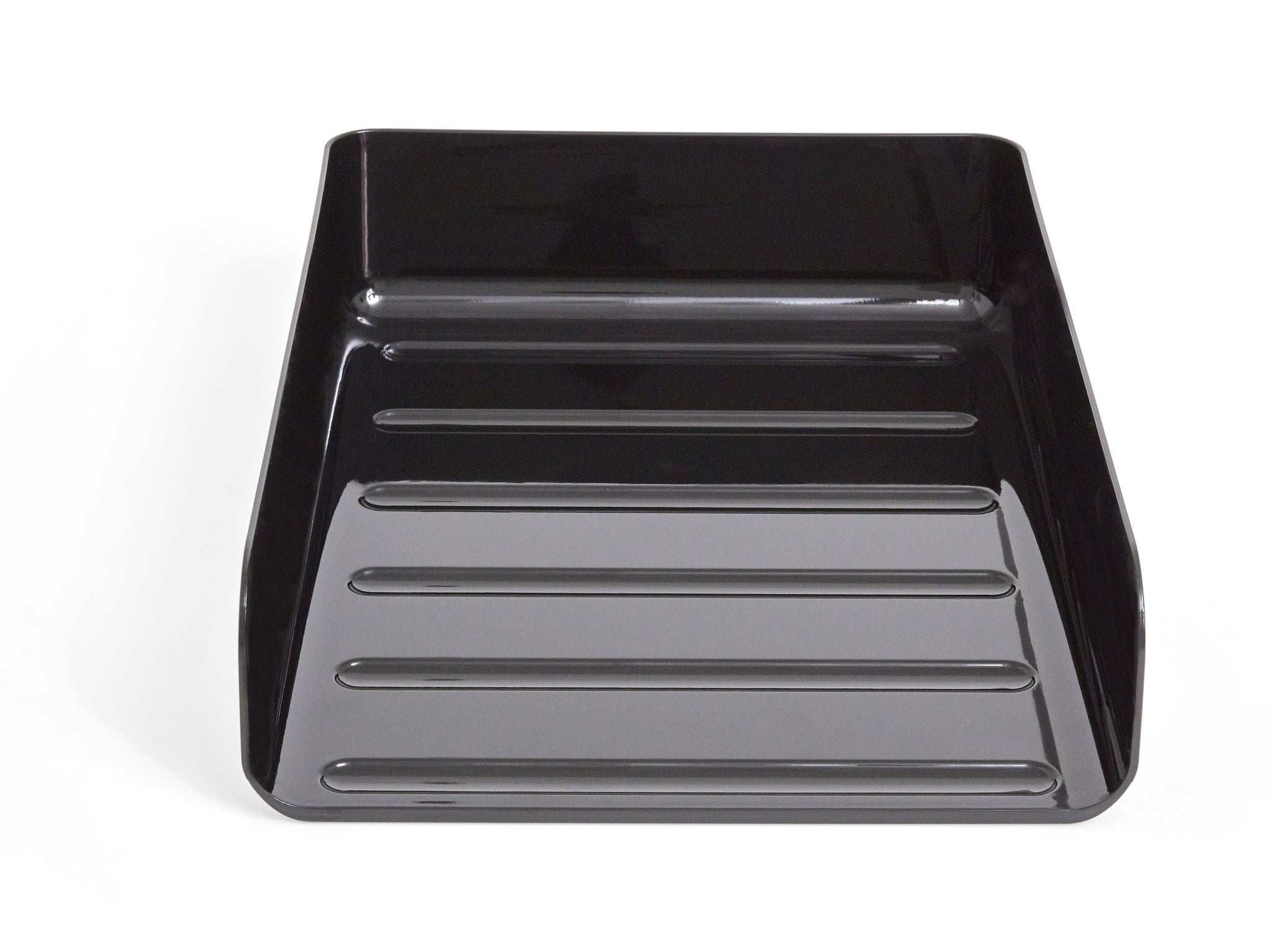 TRU RED™ Front Load Stackable Plastic Letter Tray, Black, 2/Pack