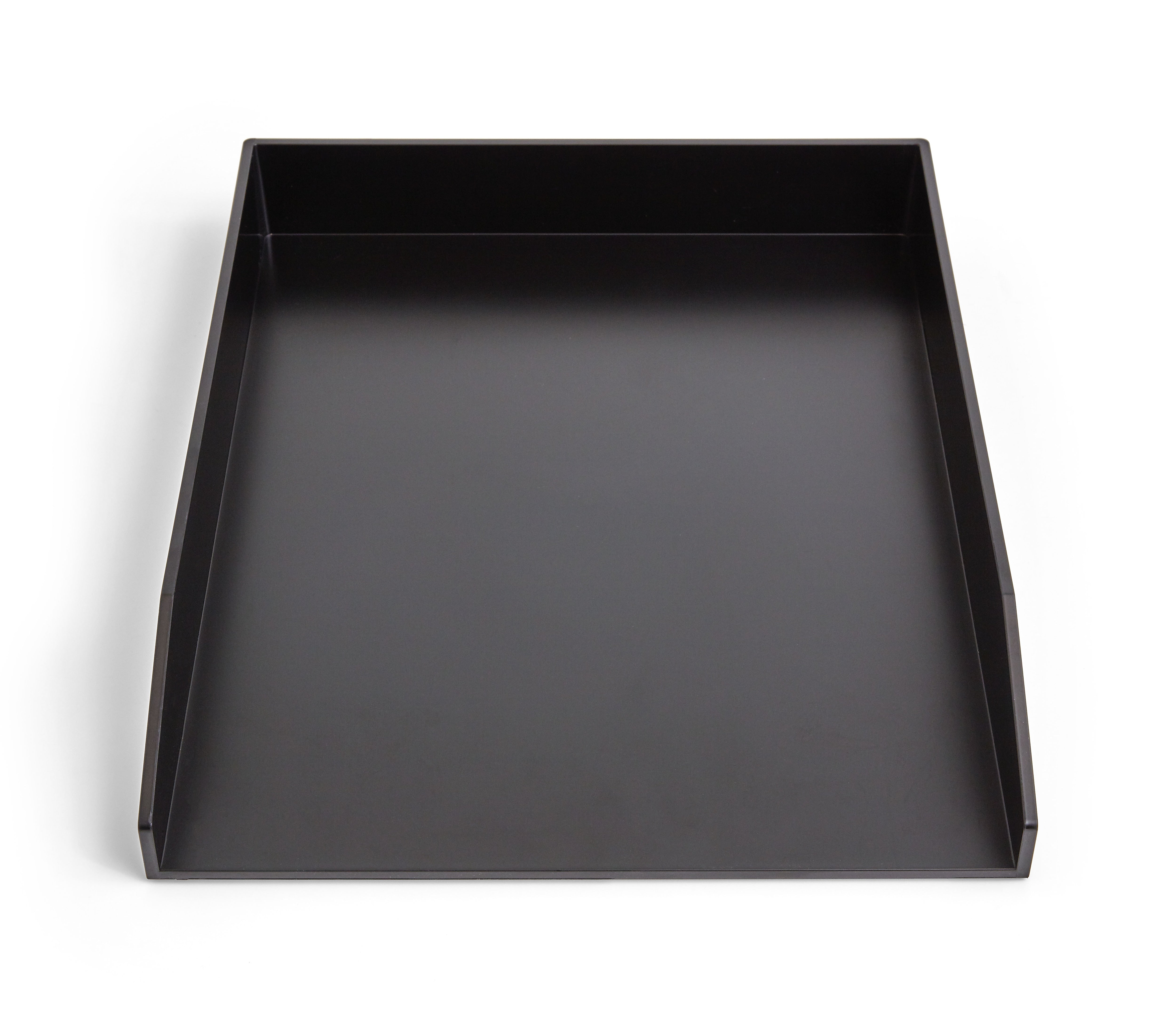 TRU RED™ Front Load Stackable Plastic Letter Tray, Black, 2/Pack