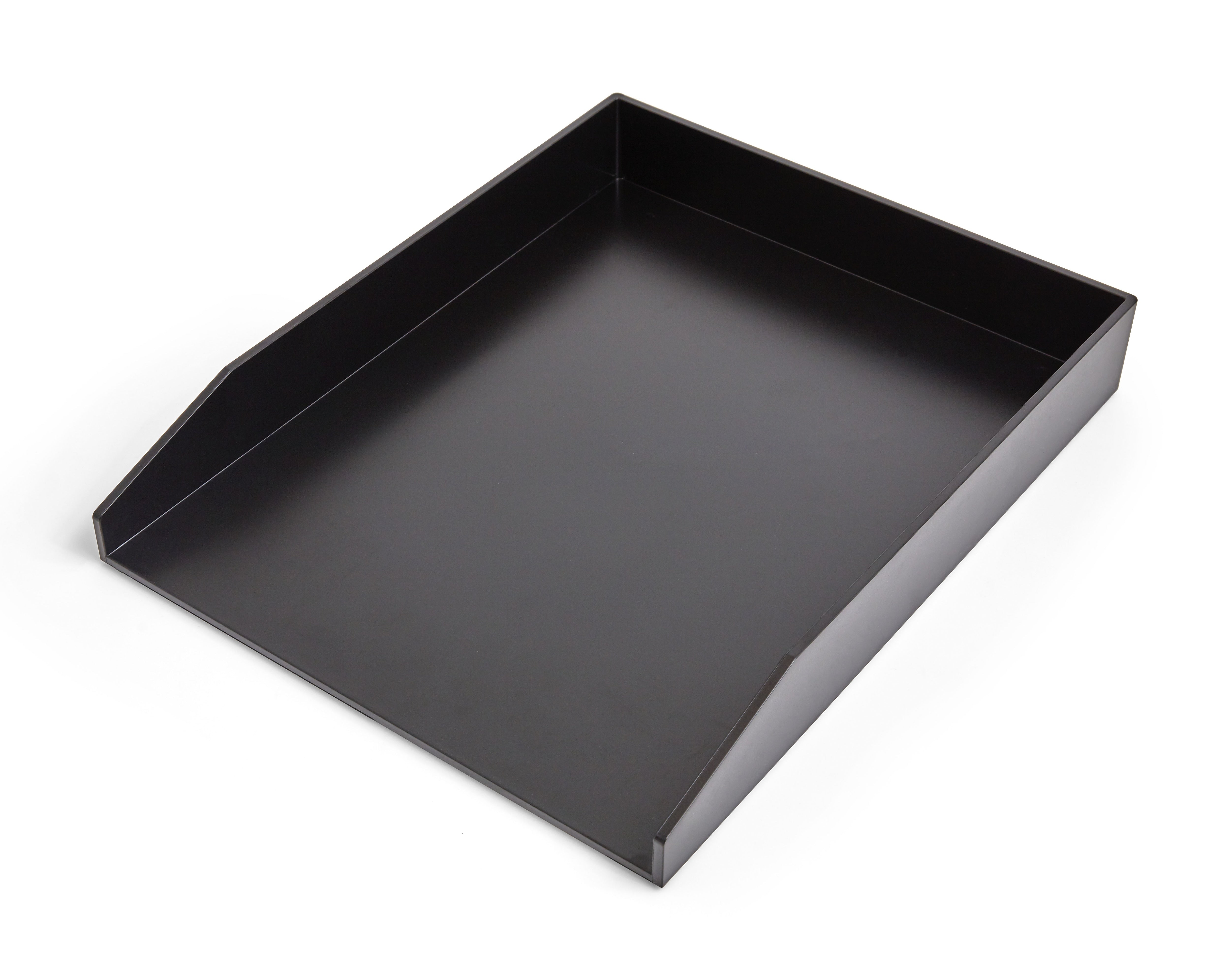TRU RED™ Front Load Stackable Plastic Letter Tray, Black, 2/Pack