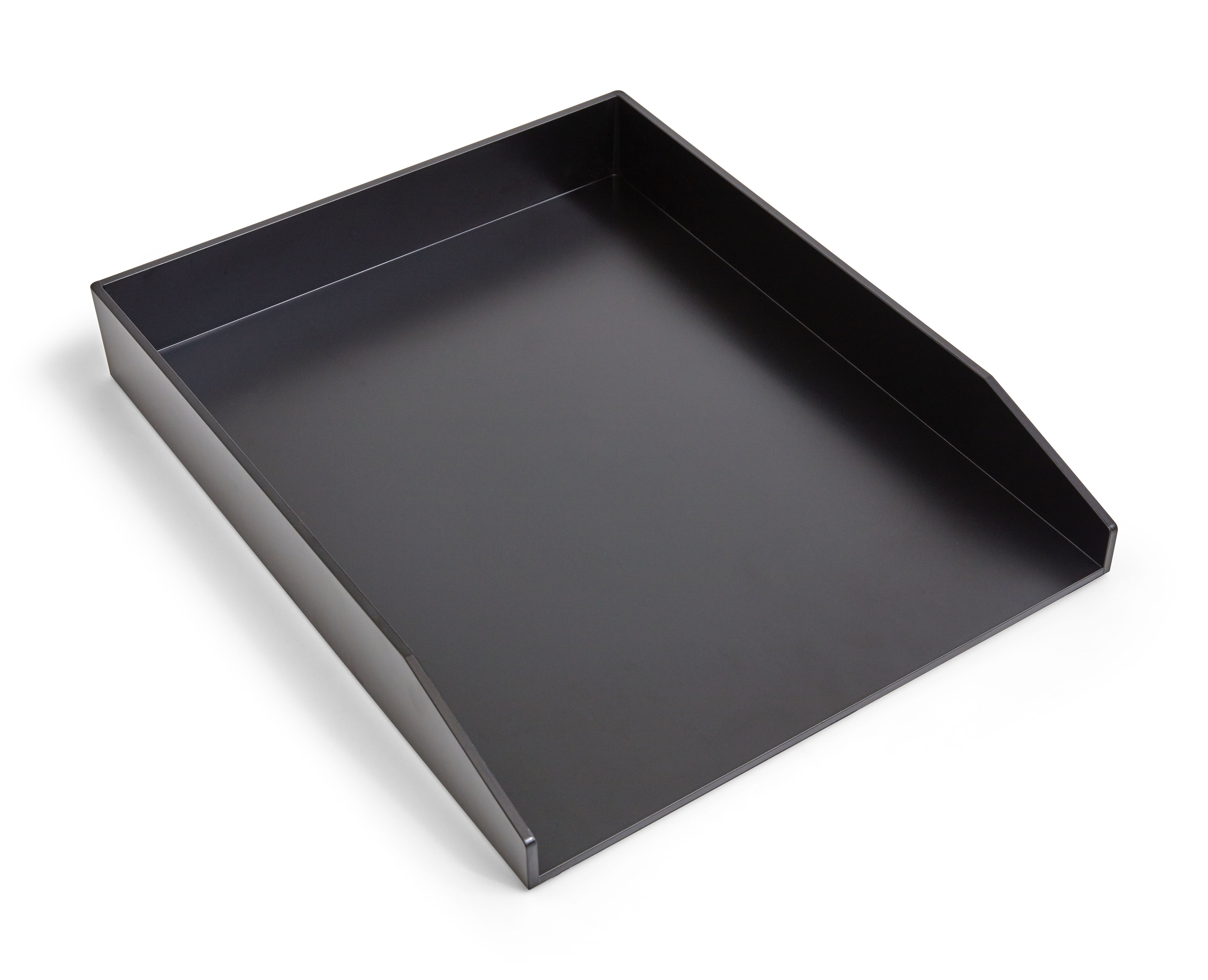 TRU RED™ Front Load Stackable Plastic Letter Tray, Black, 2/Pack