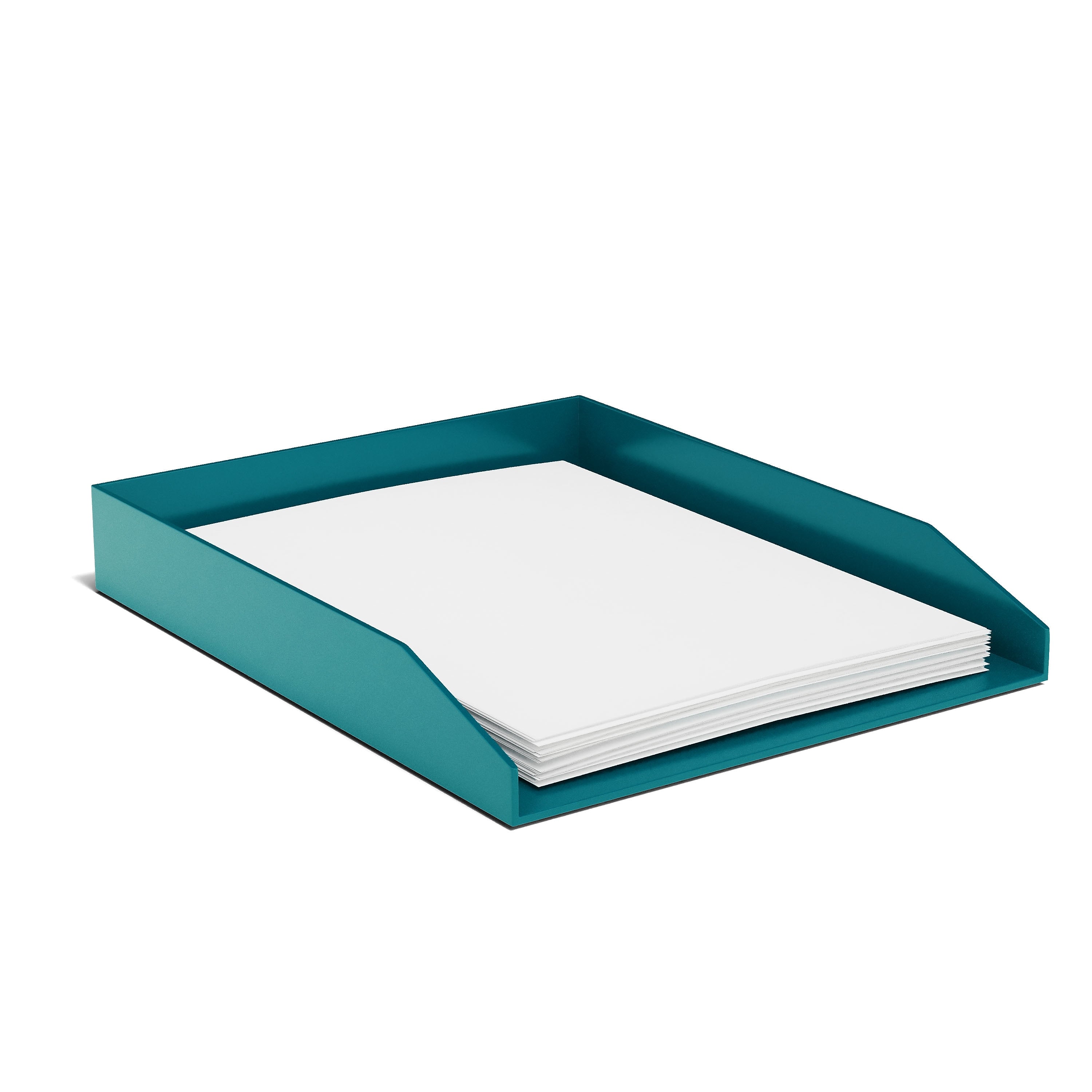 TRU RED™ Front Load Stackable Plastic Letter Tray, Teal