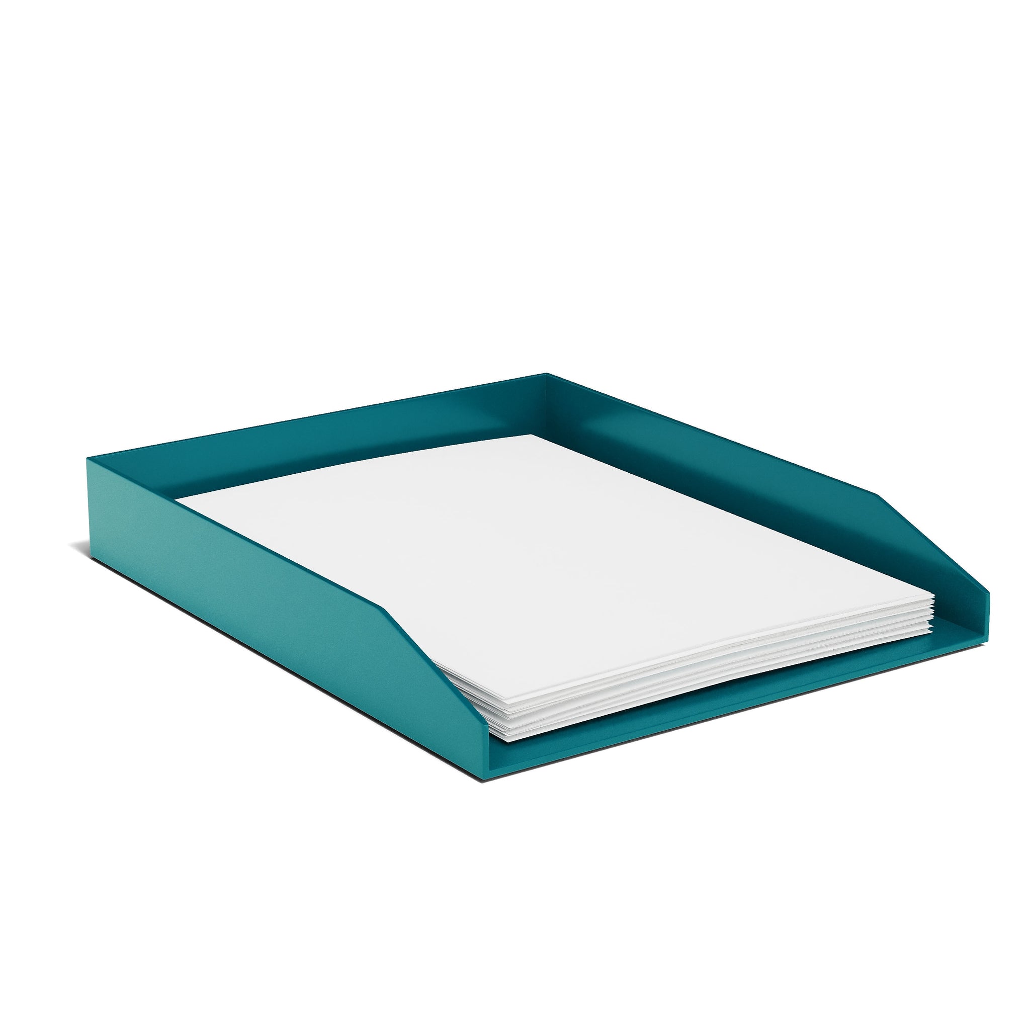 TRU RED™ Front Load Stackable Plastic Letter Tray, Teal
