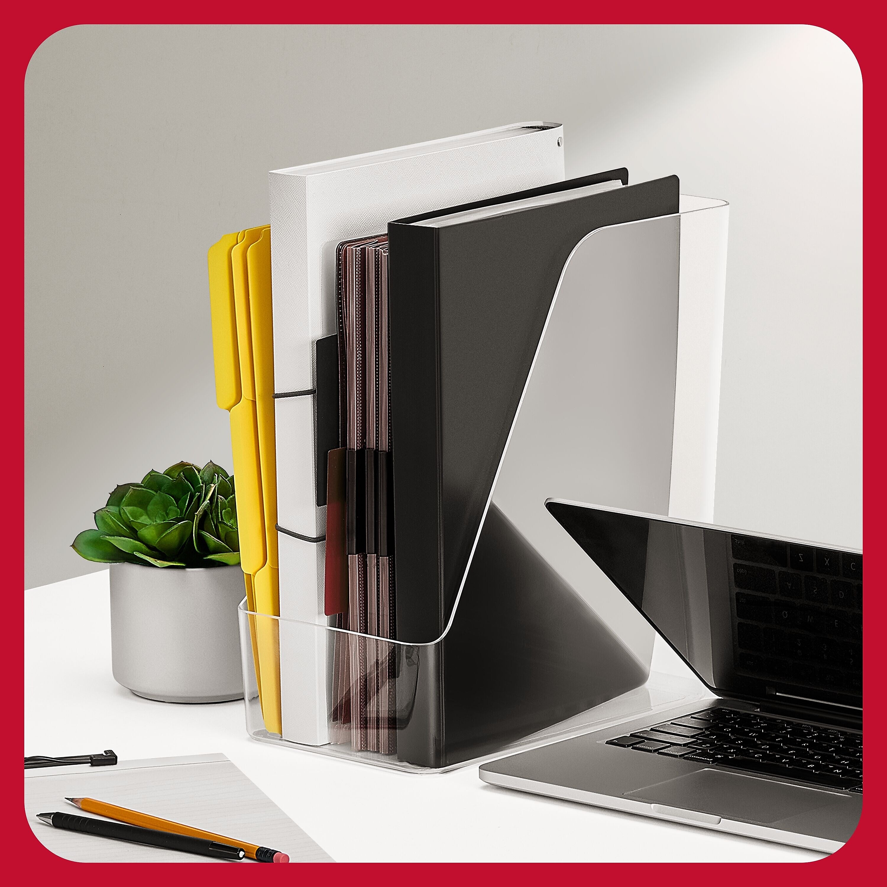 TRU RED™ Jumbo Plastic Magazine File, Clear