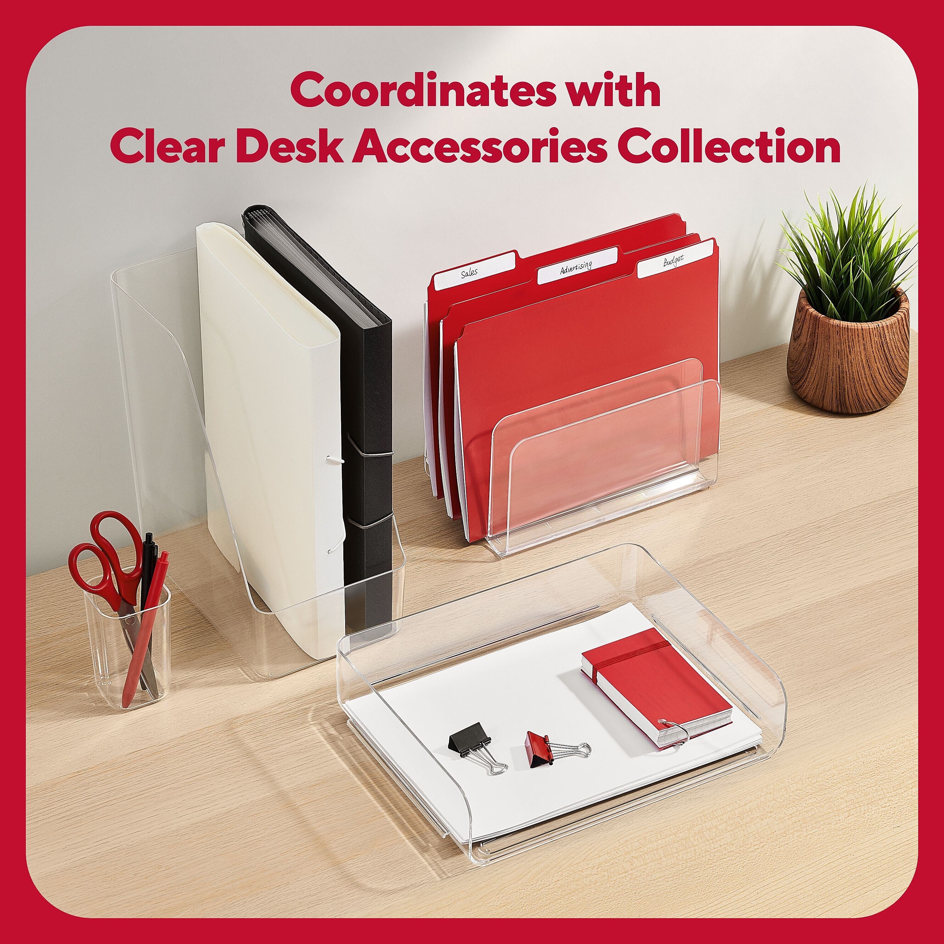 TRU RED™ Jumbo Plastic Magazine File, Clear