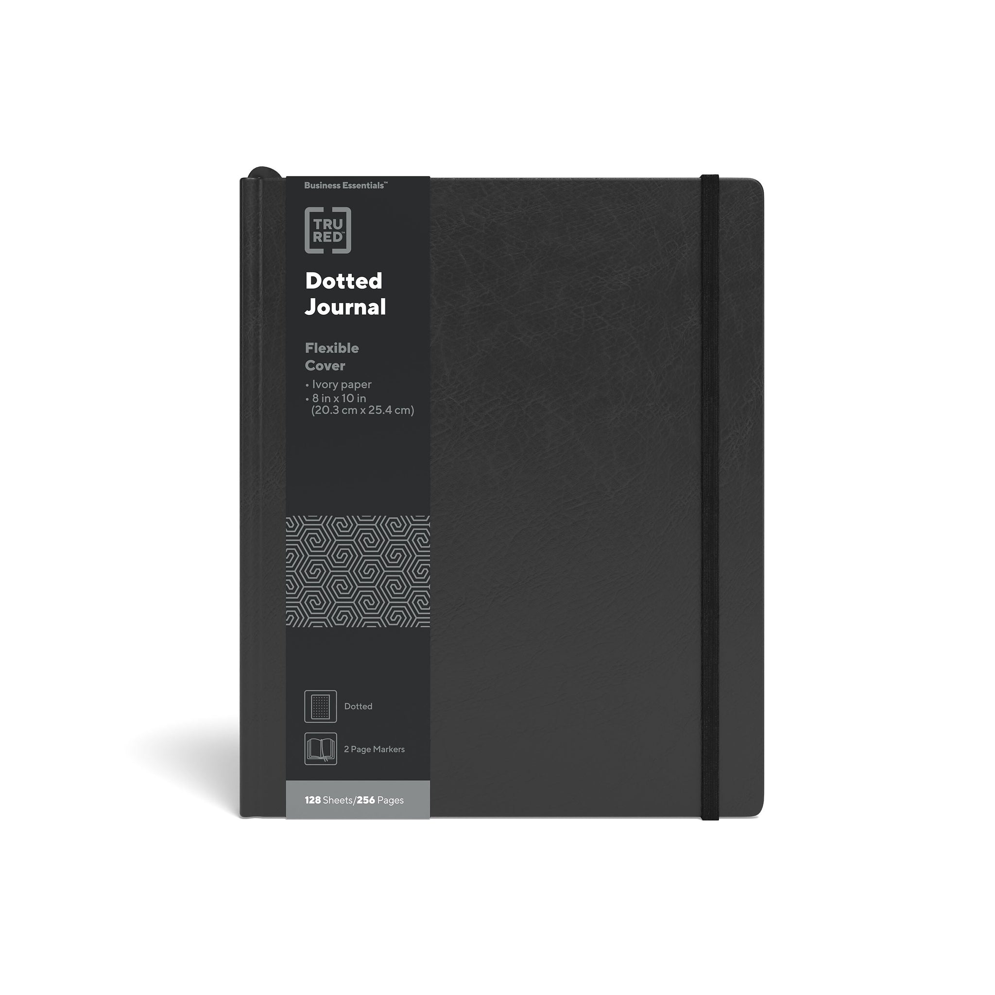 TRU RED™ Large Flexible Cover Dotted Journal, Black
