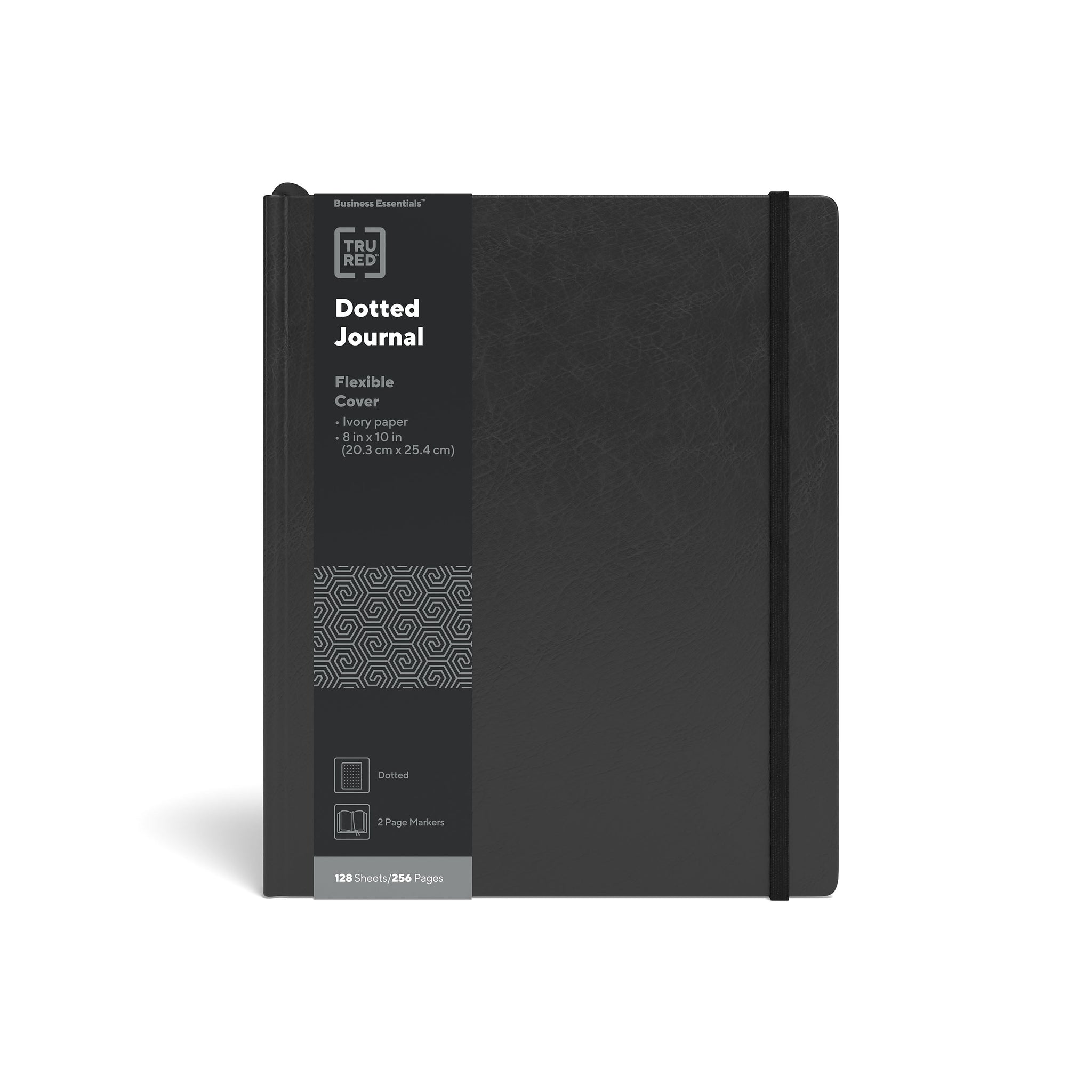 TRU RED™ Large Flexible Cover Dotted Journal, Black