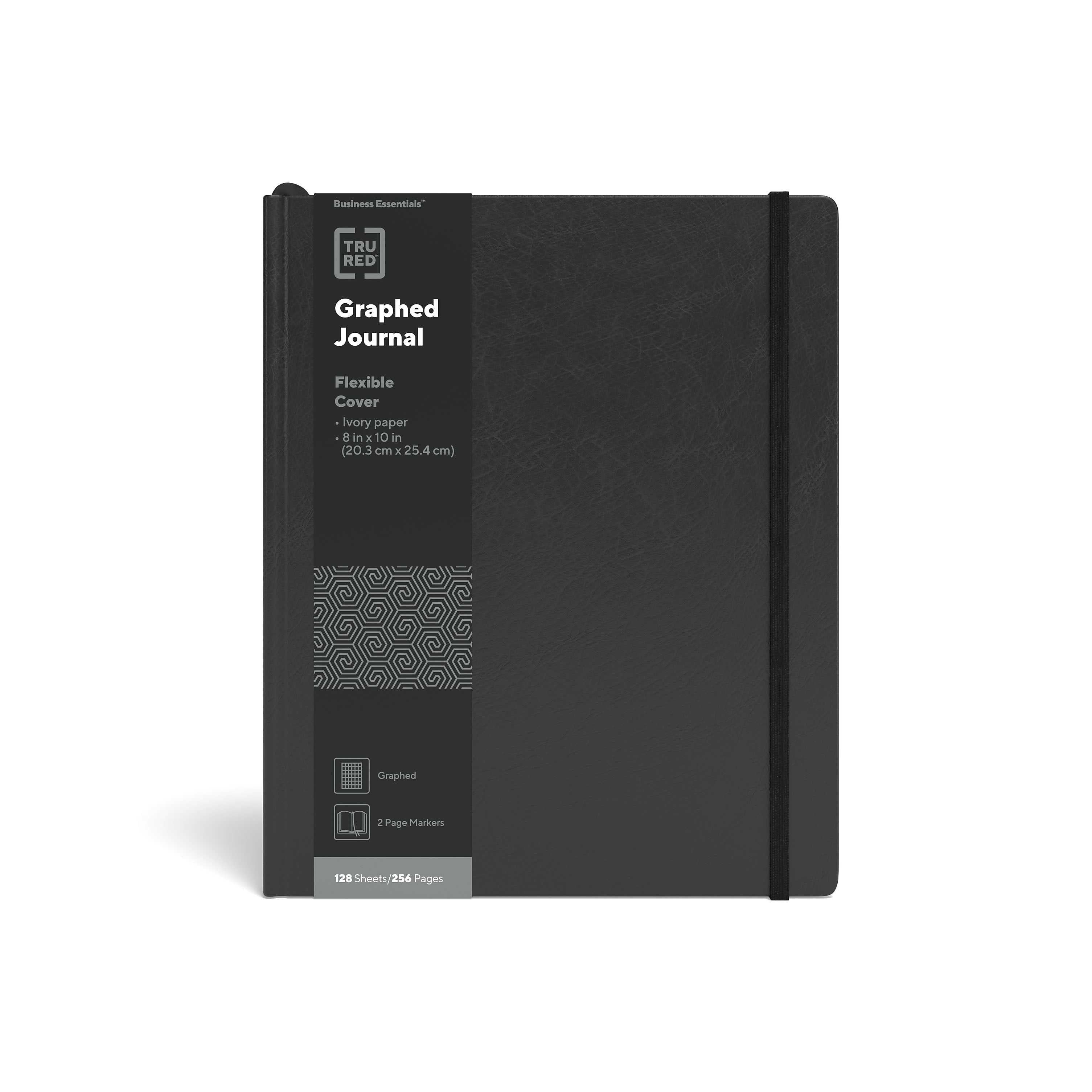 TRU RED™ Large Flexible Cover Graph Journal, Black