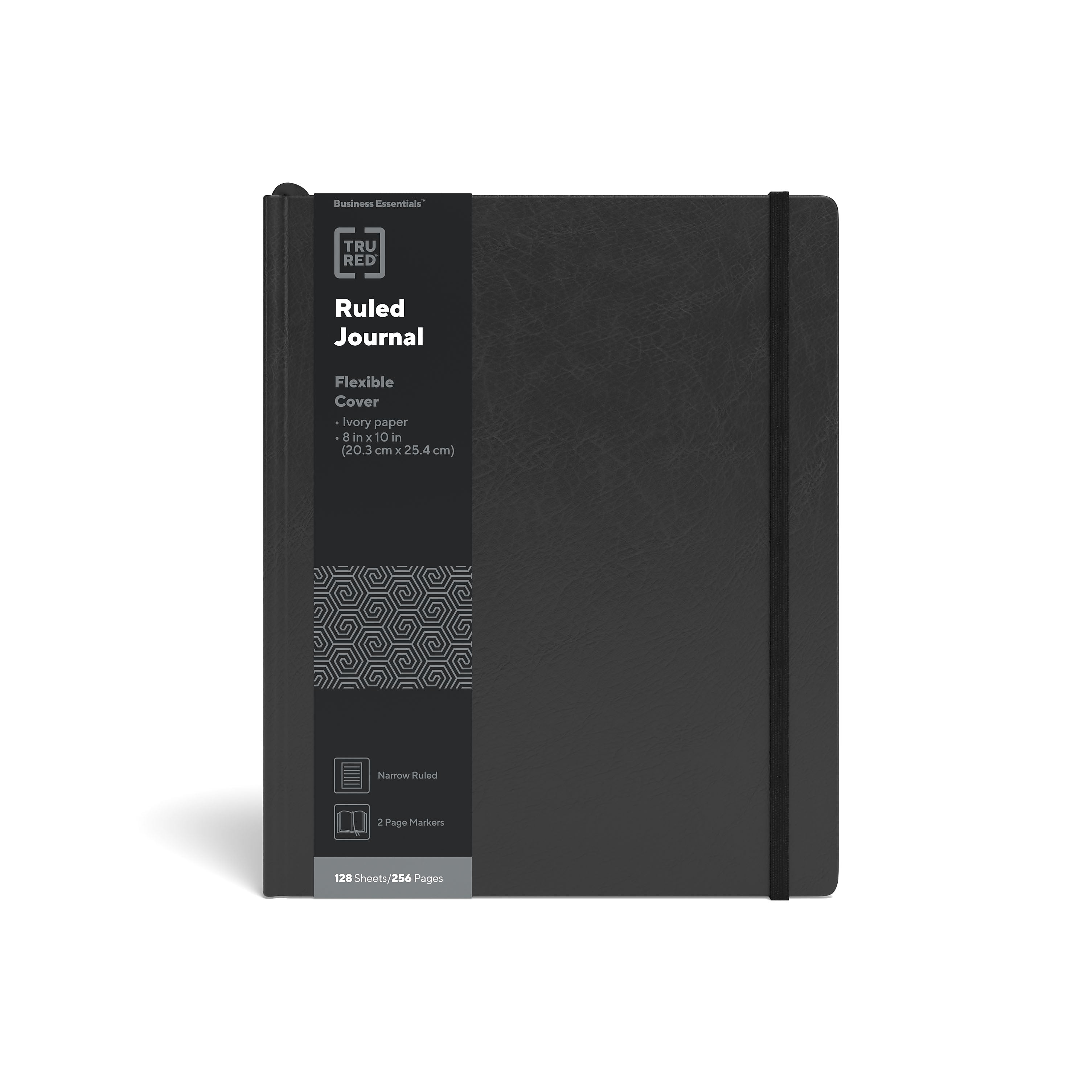 TRU RED™ Large Flexible Cover Ruled Journal, Black