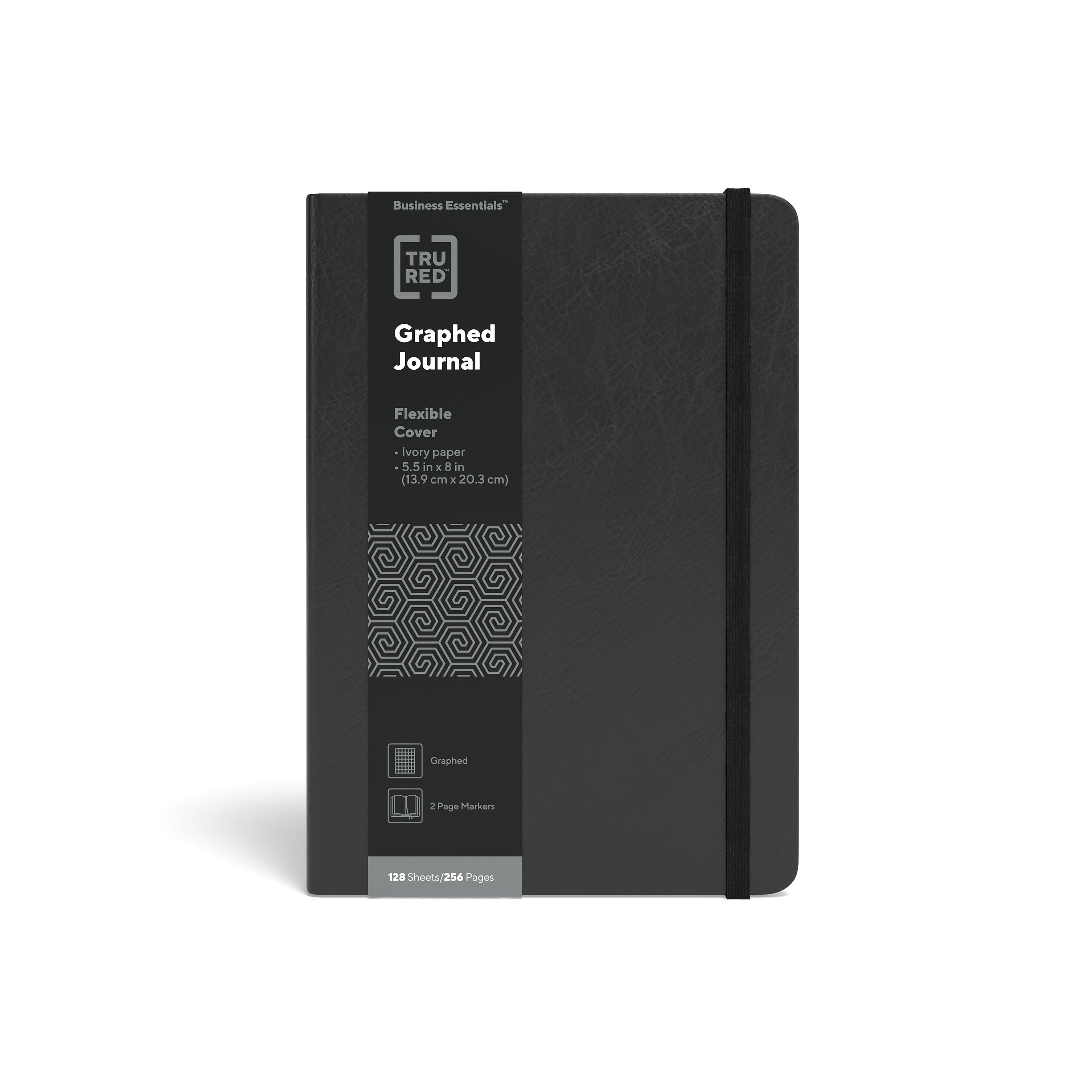 TRU RED™ Medium Flexible Cover Graph Journal, Black