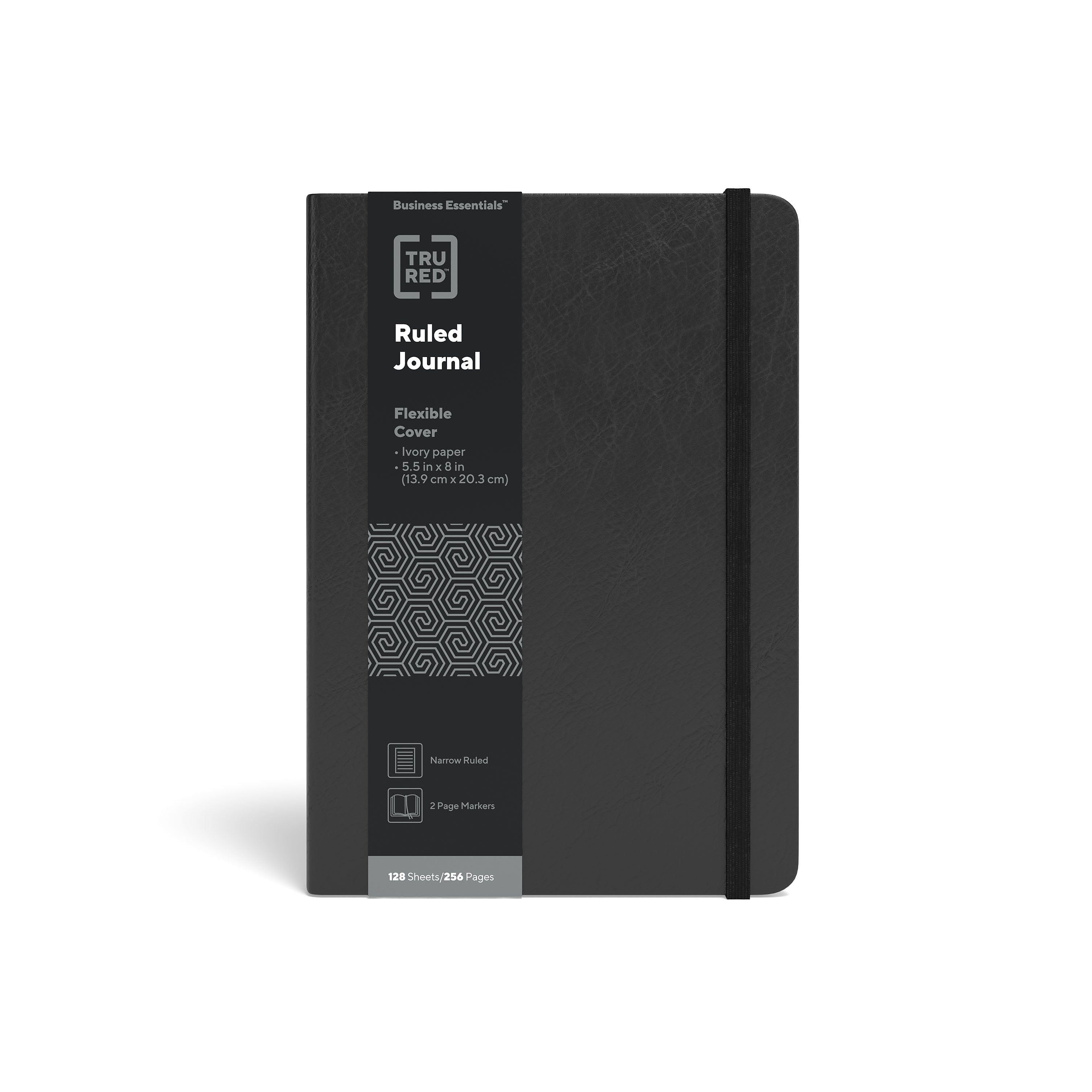 TRU RED™ Medium Flexible Cover Ruled Journal, Black