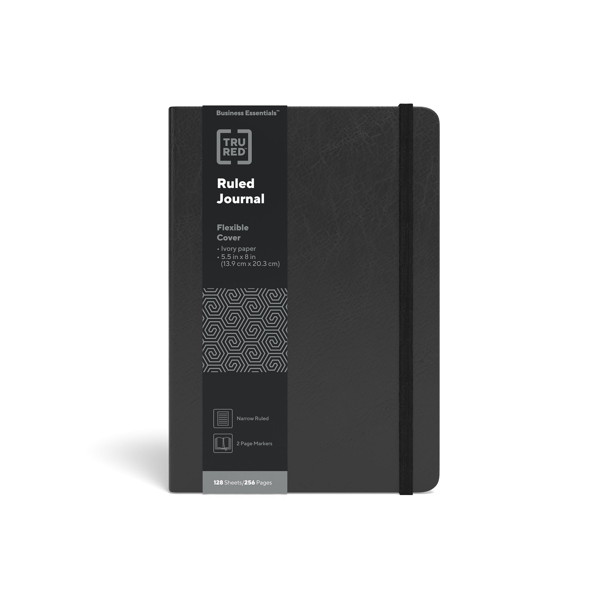 TRU RED™ Medium Flexible Cover Ruled Journal, Black