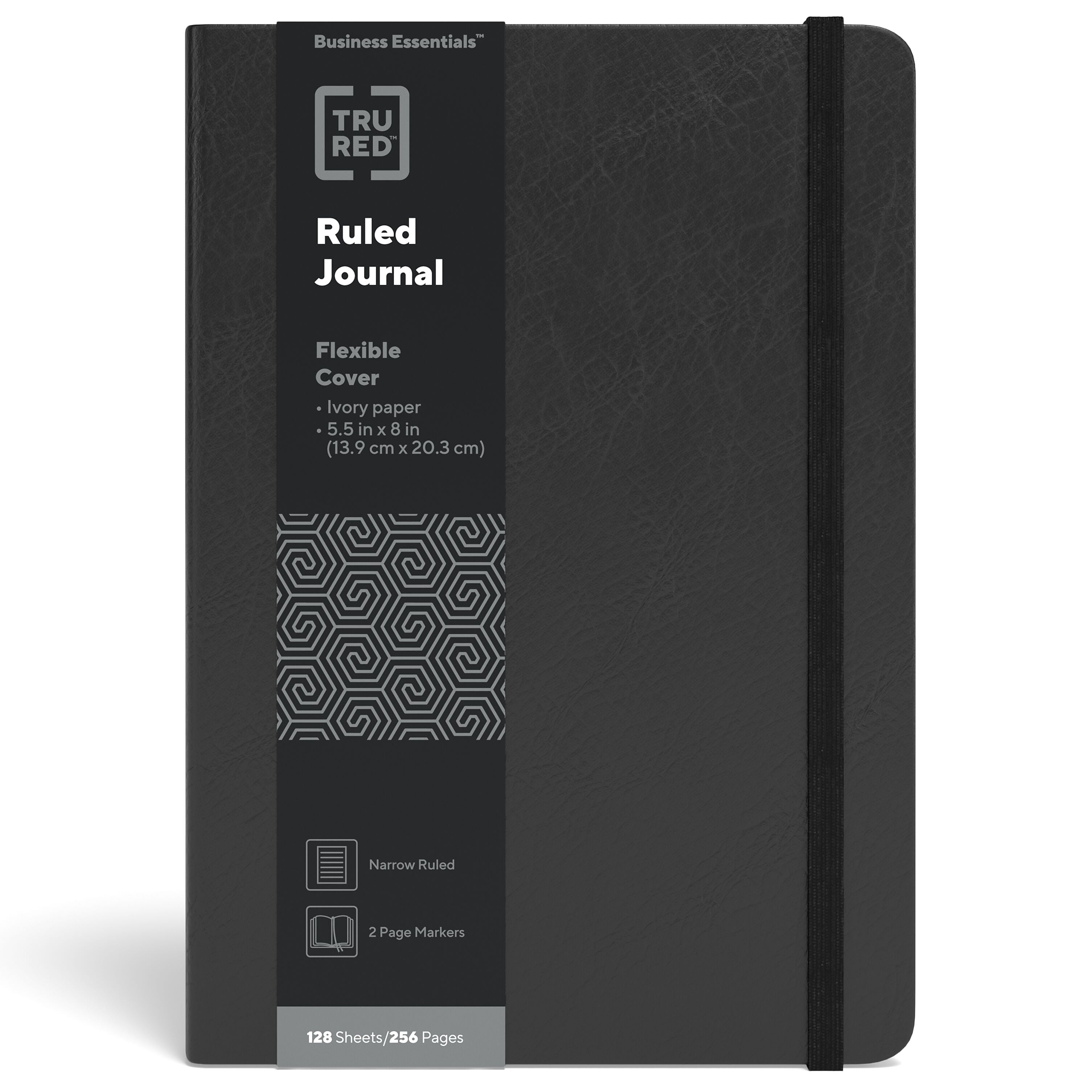 TRU RED™ Medium Flexible Cover Ruled Journal, Black
