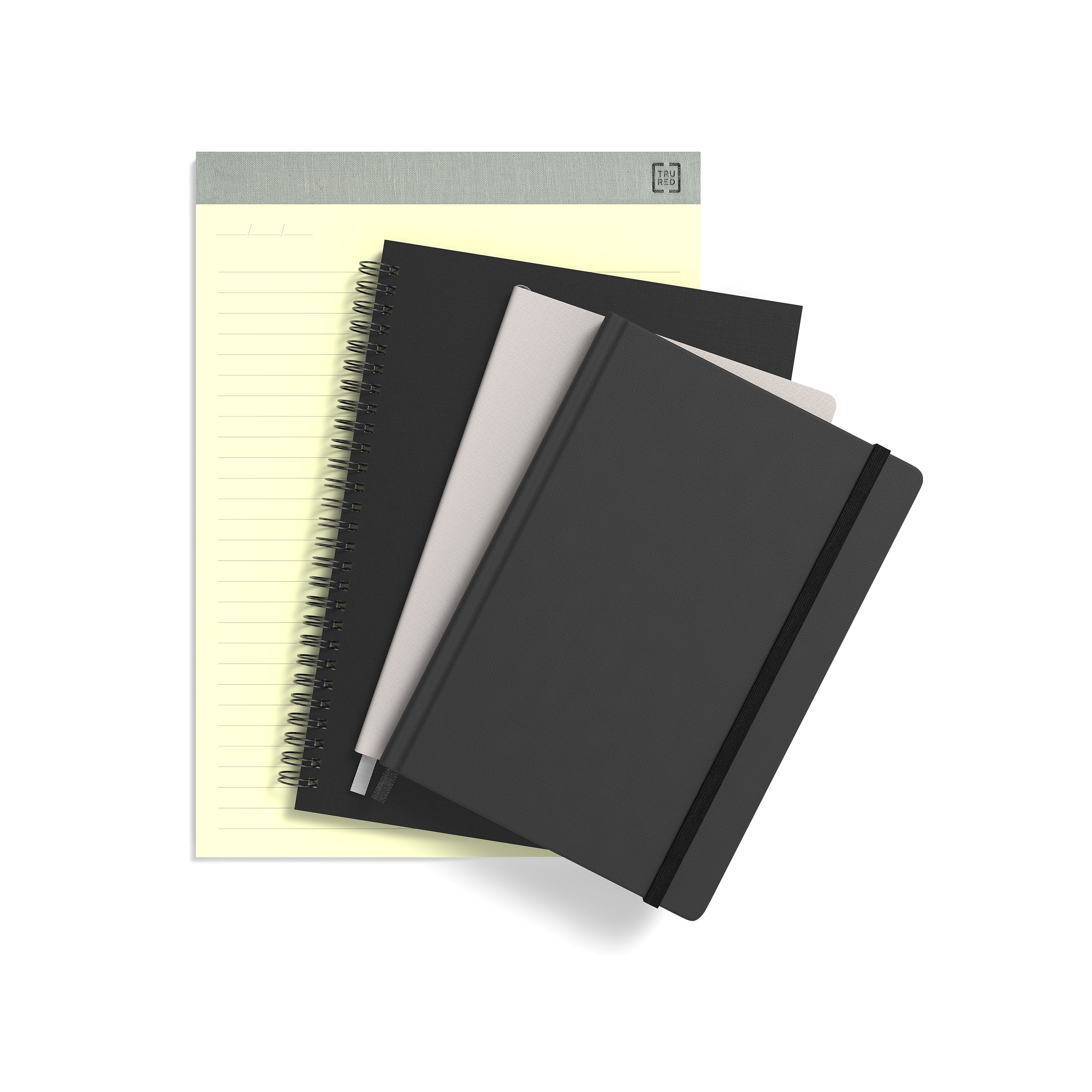 TRU RED™ Medium Hard Cover Ruled Notebook, Gray/Teal