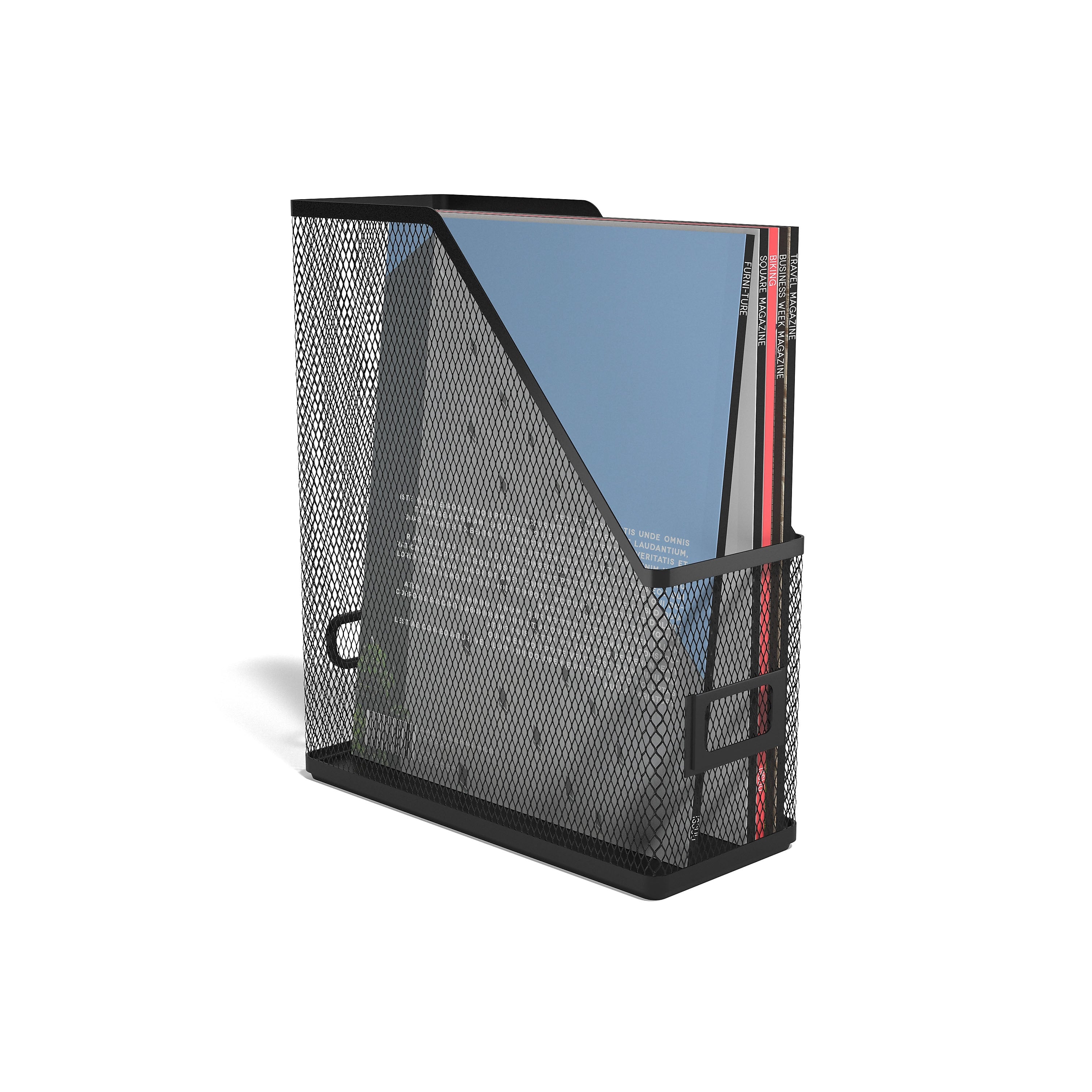 TRU RED™ Metal Magazine File, Matte Black, Each