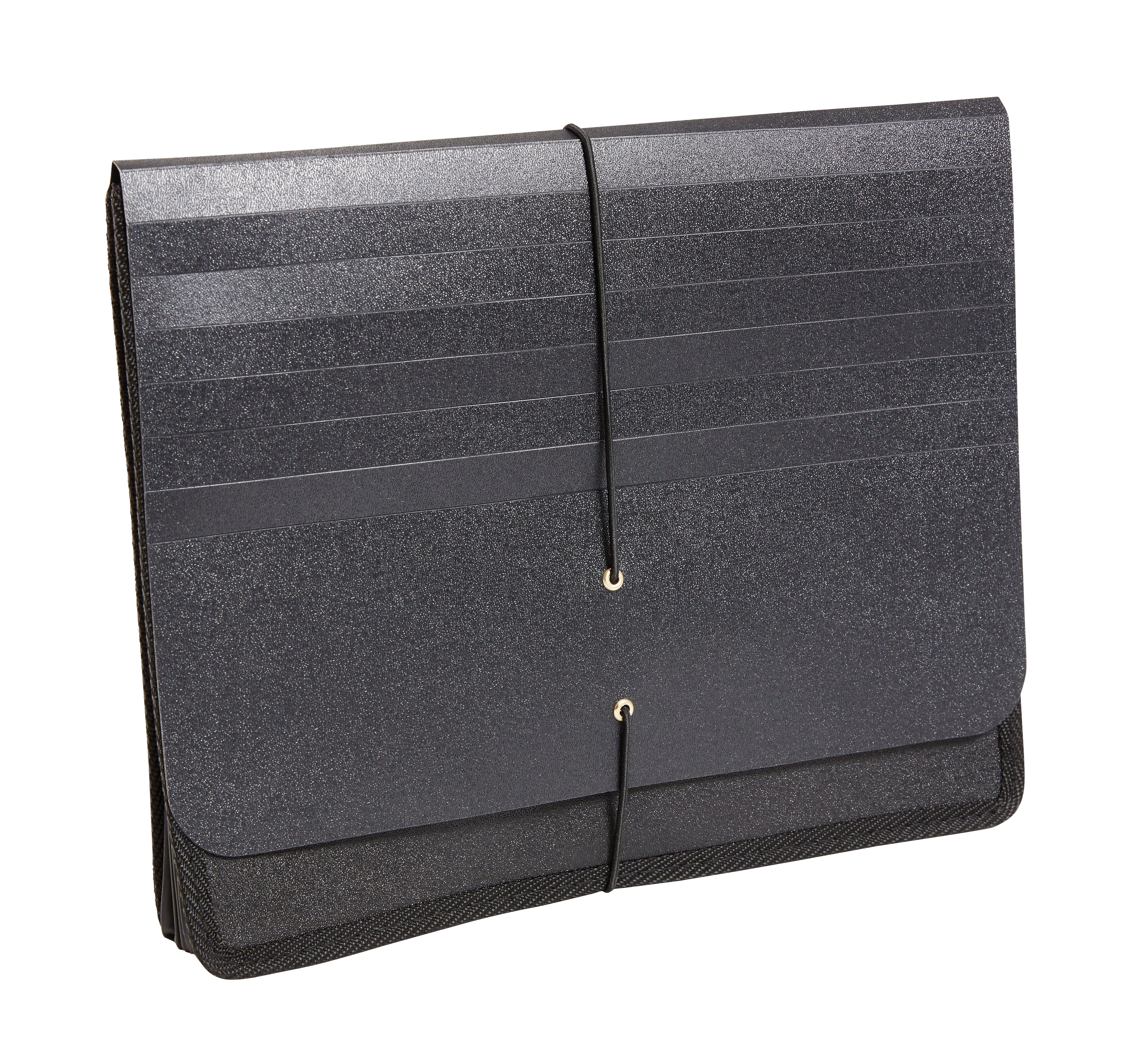 TRU RED™ Moisture Resistant Expanding Wallet, Elastic Closure, Letter Size, Black
