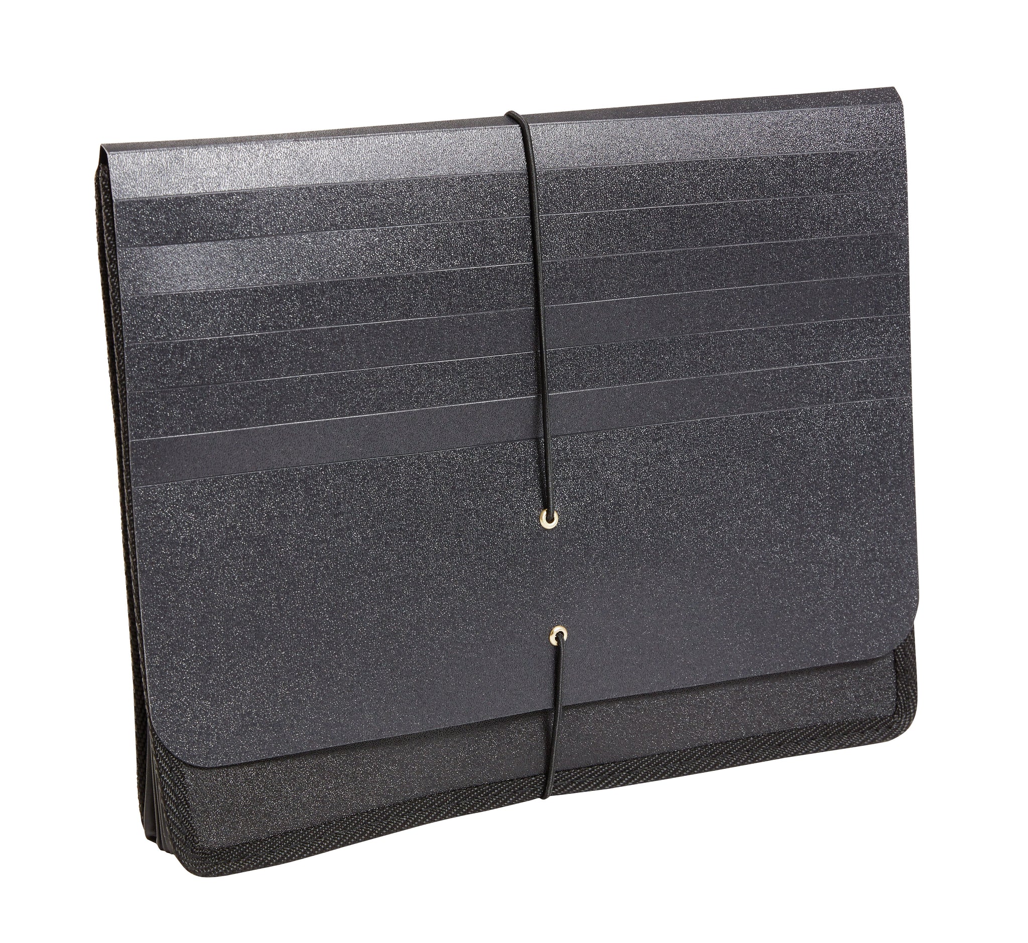 TRU RED™ Moisture Resistant Expanding Wallet, Elastic Closure, Letter Size, Black