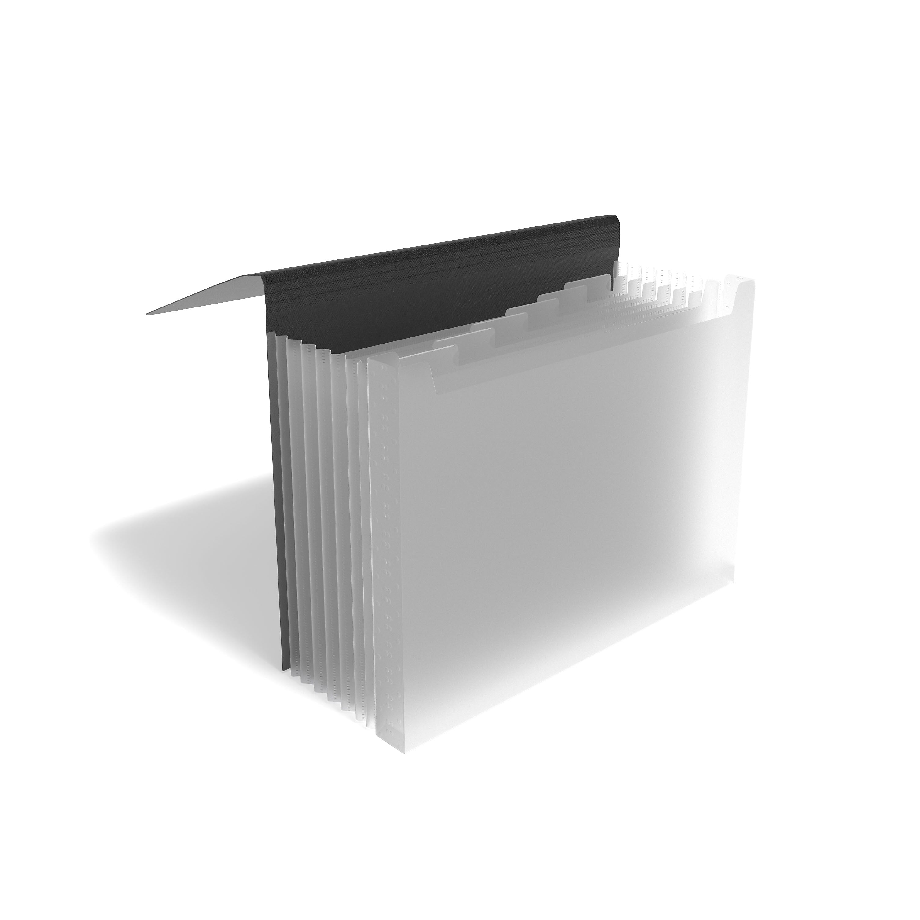 TRU RED™ Moisture Resistant Plastic Accordion File, 7-Pocket, Letter Size, Black