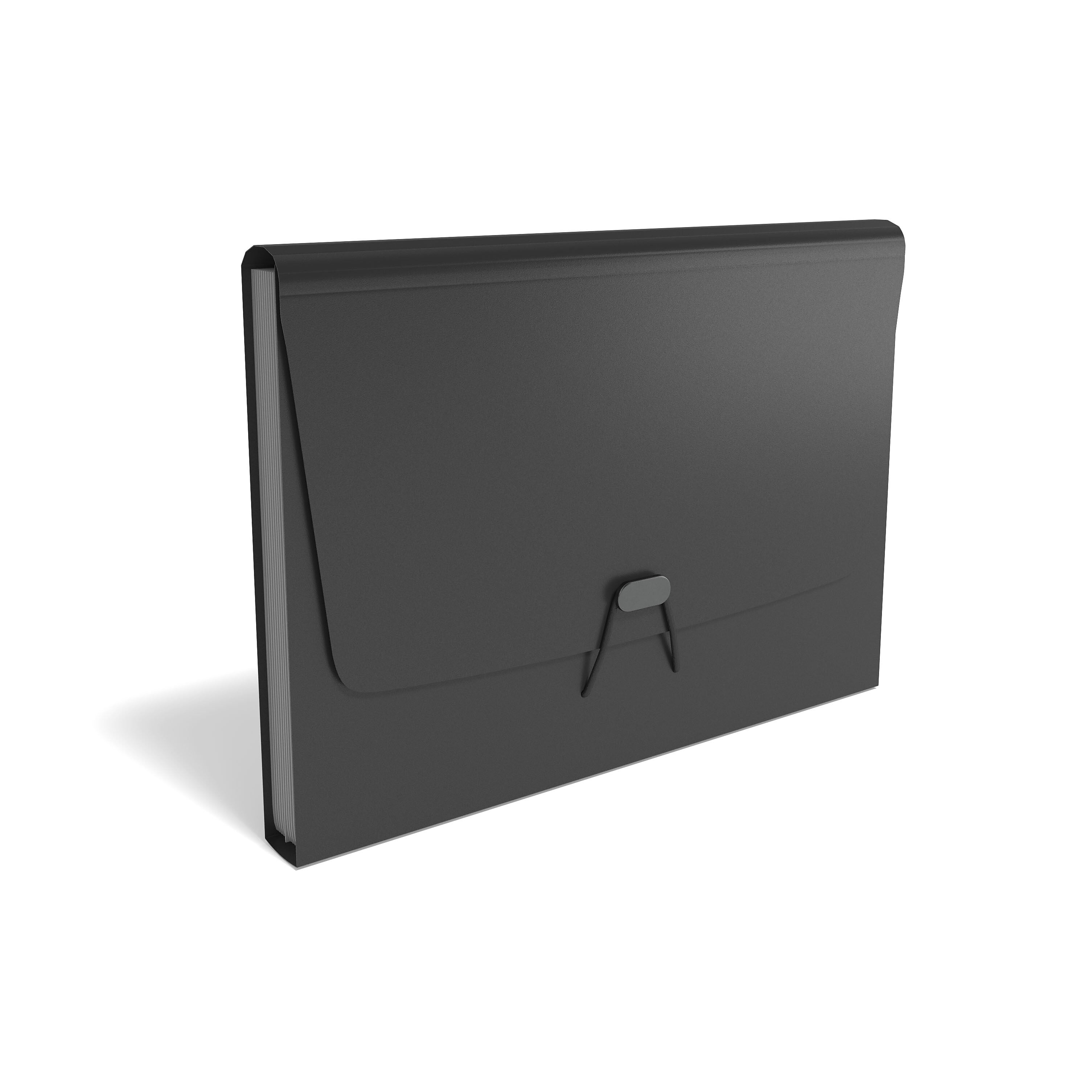 TRU RED™ Moisture Resistant Reinforced Plastic Accordion File, 13-Pocket, Letter Size, Black