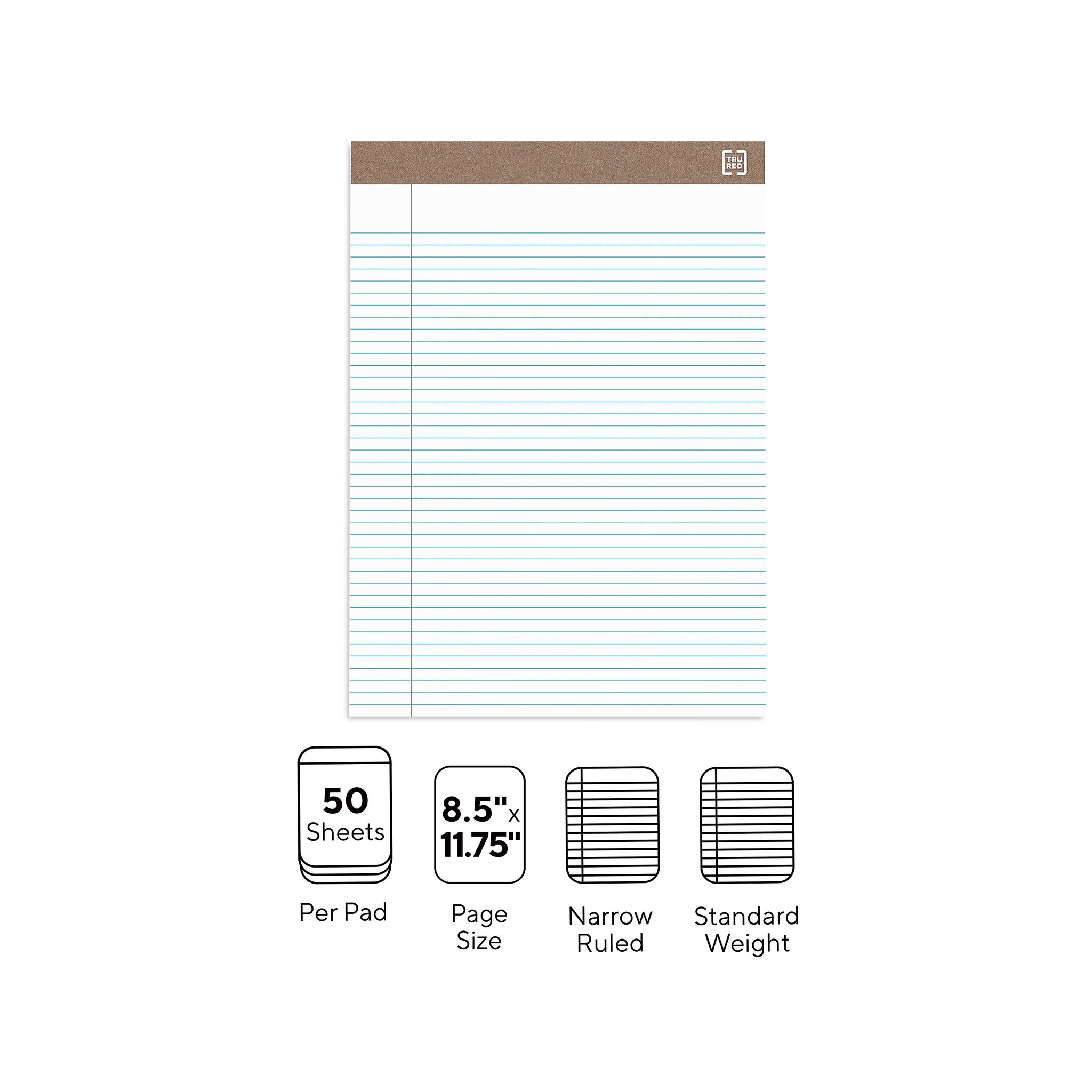 TRU RED™ Notepad, 8.5