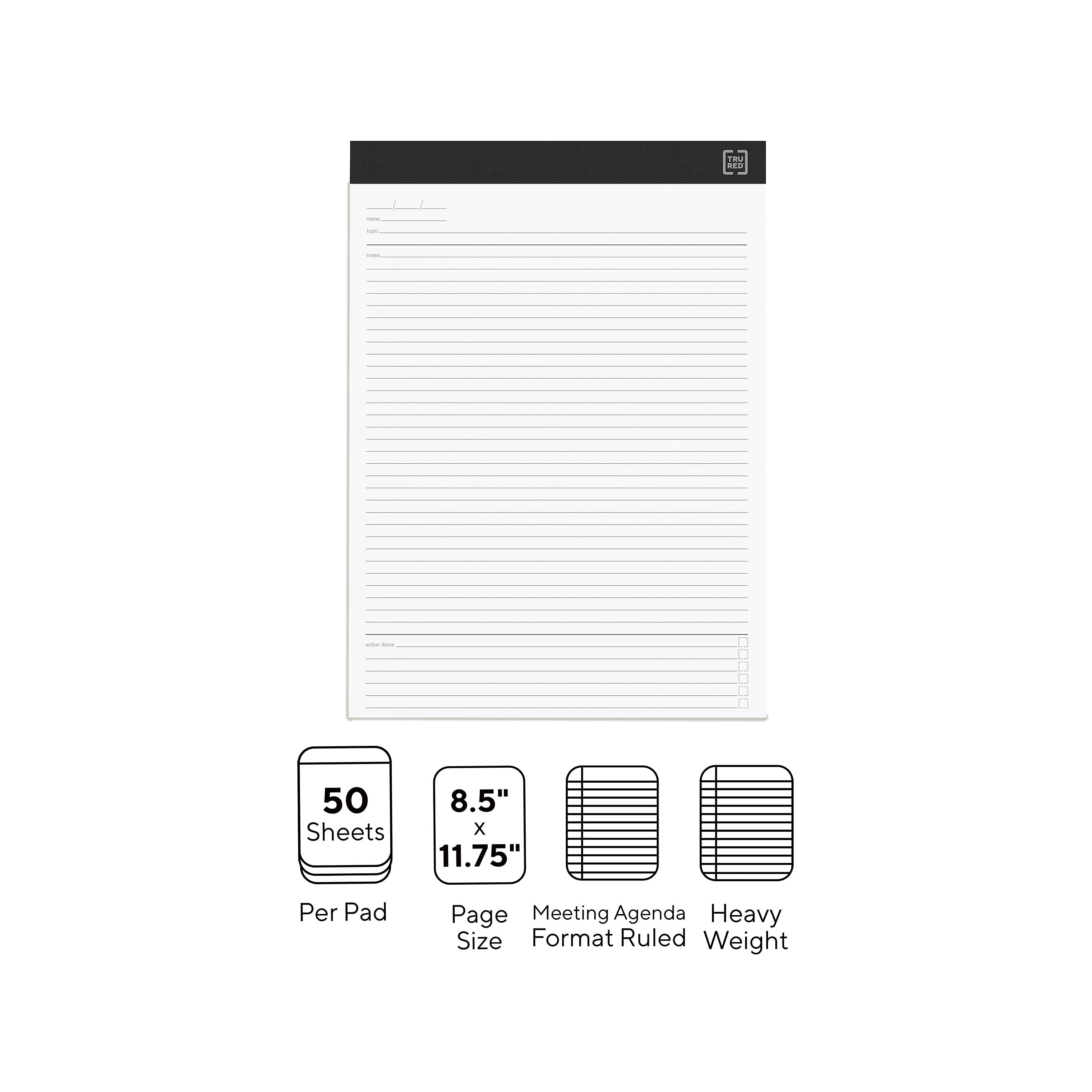 TRU RED™ Notepads, 8.5