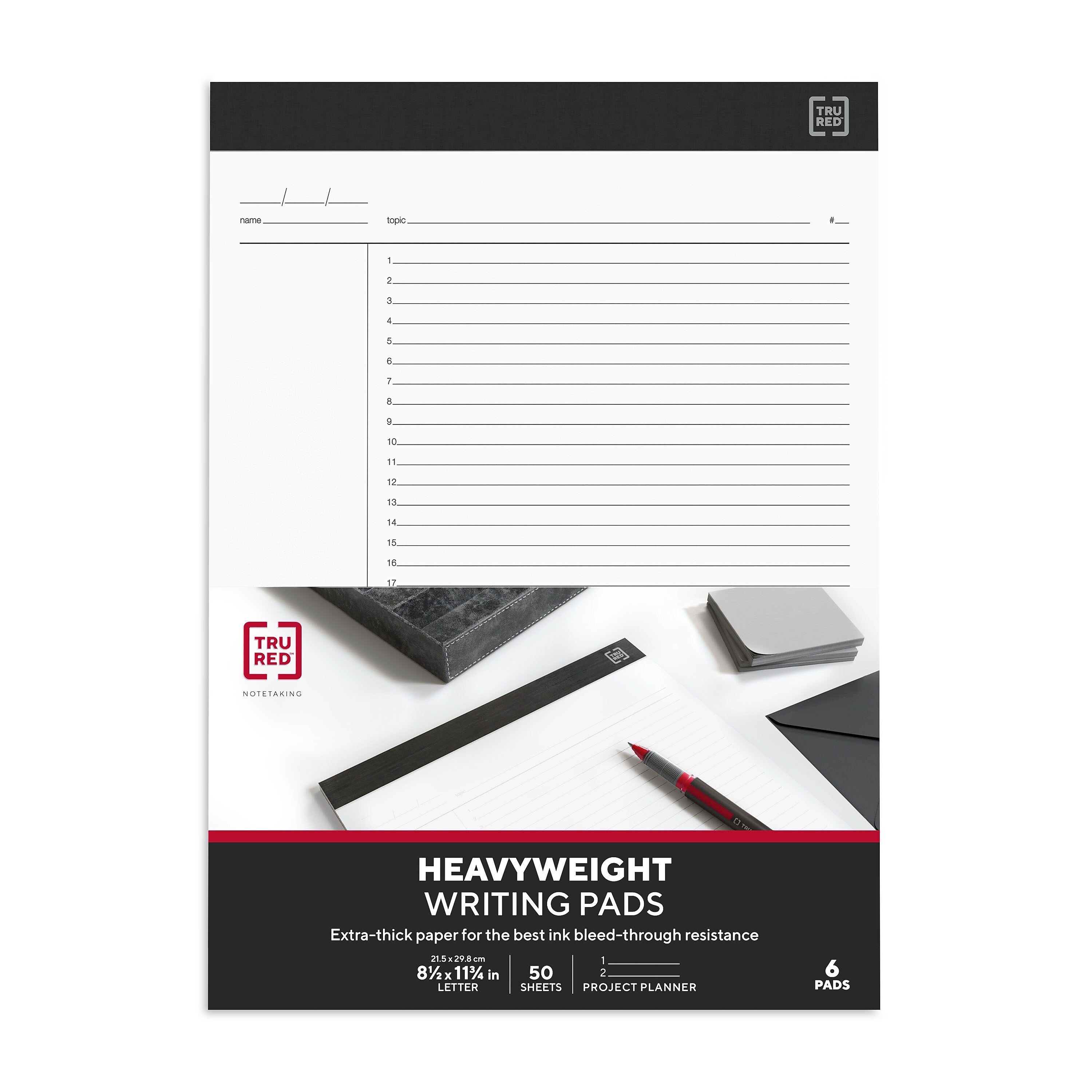 TRU RED™ Notepads, 8.5