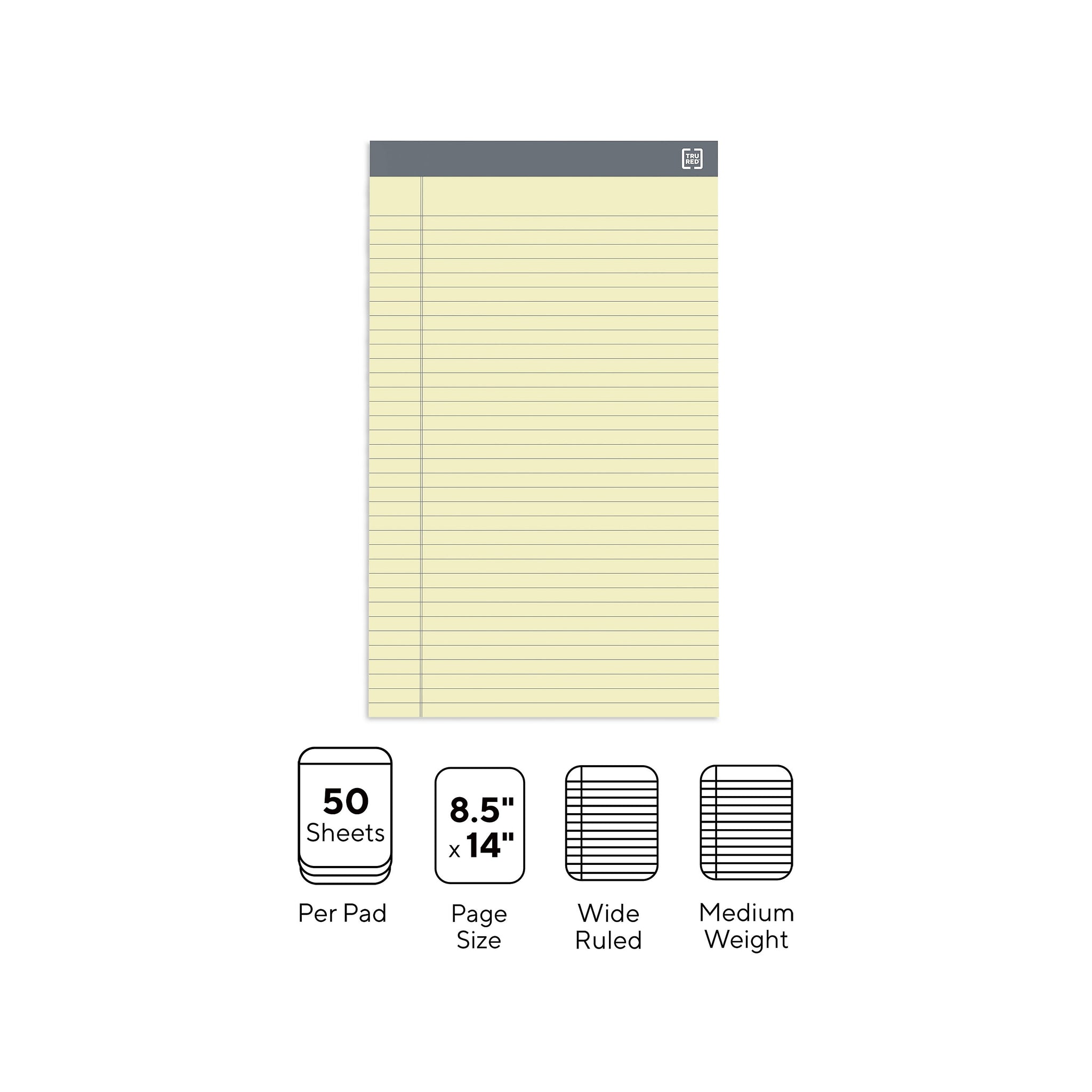 TRU RED™ Notepads, 8.5