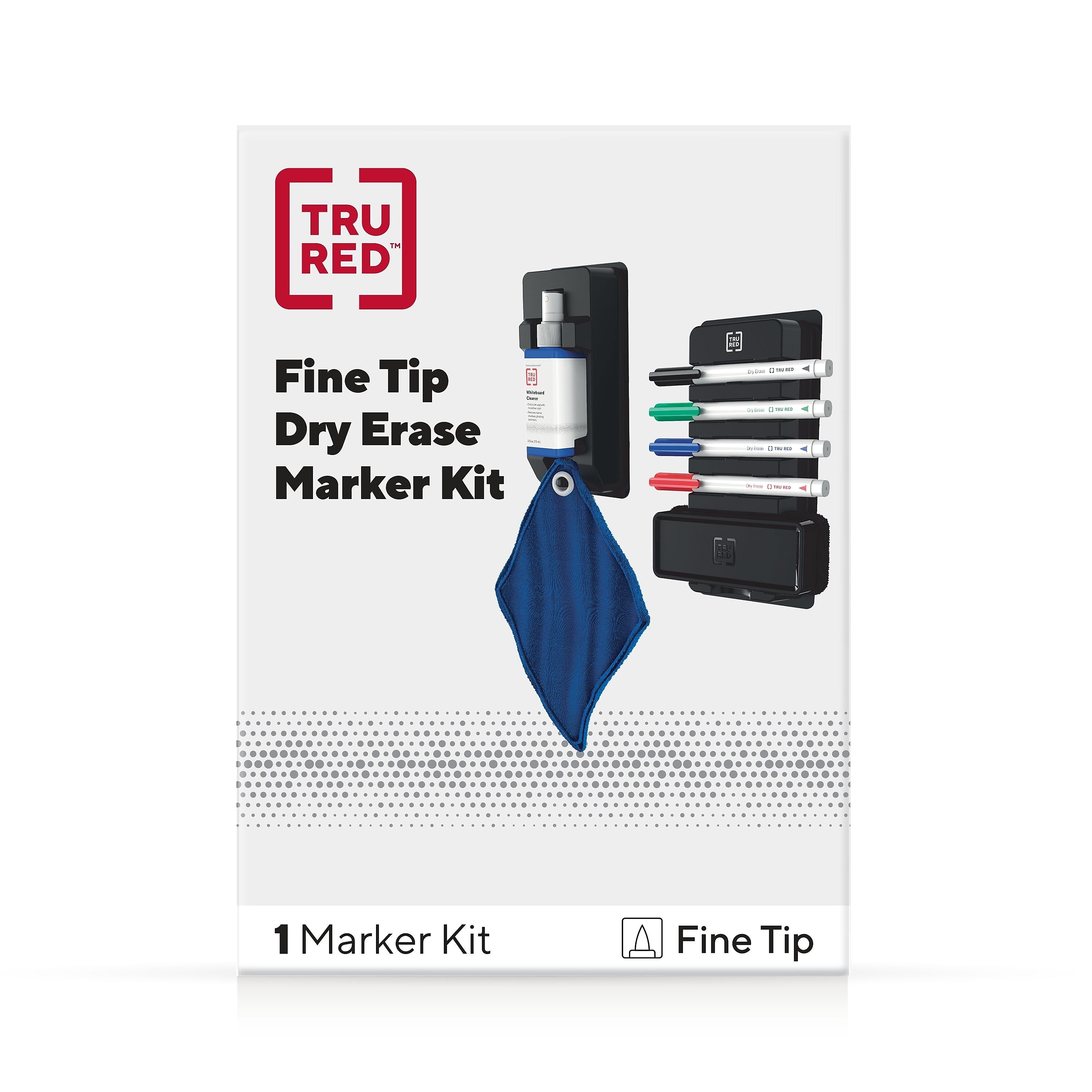 TRU RED™ Pen Dry Erase Kit, Fine Tip, Assorted, 4/Pack