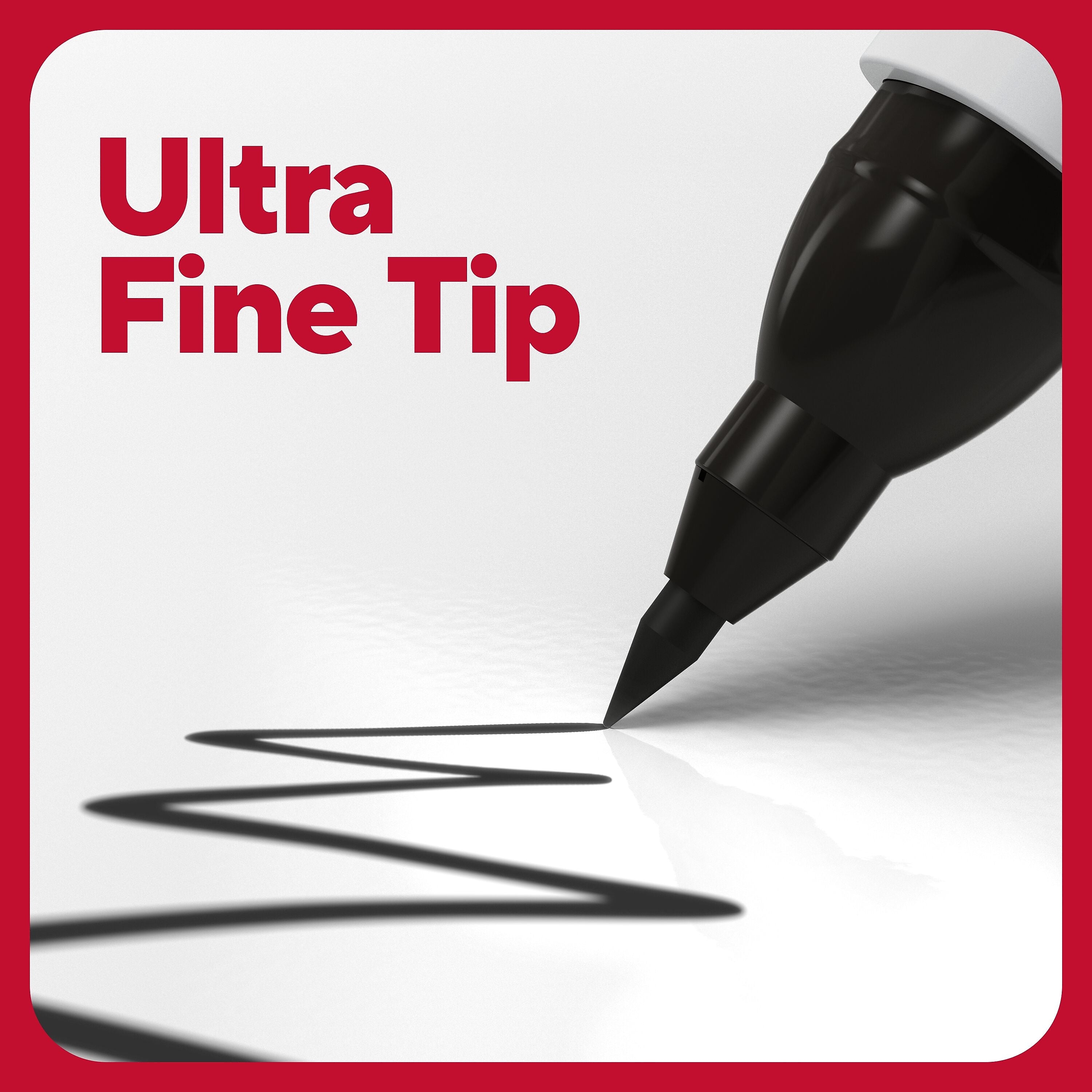 TRU RED™ Pen Dry Erase Markers, Ultra Fine Tip, Black, 12/Pack