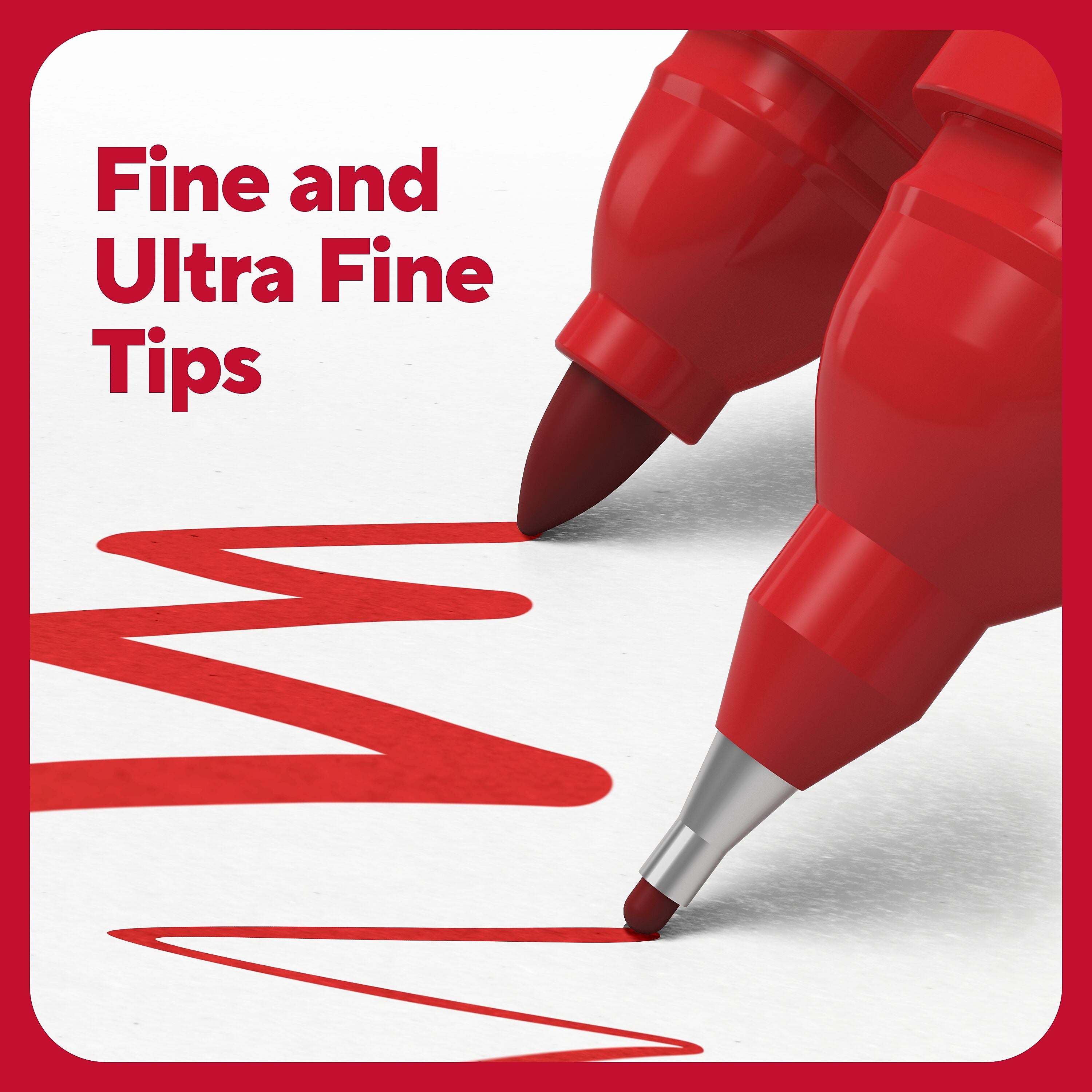 TRU RED™ Pen Permanent Markers, Twin Tip, Assorted, 4/Pack