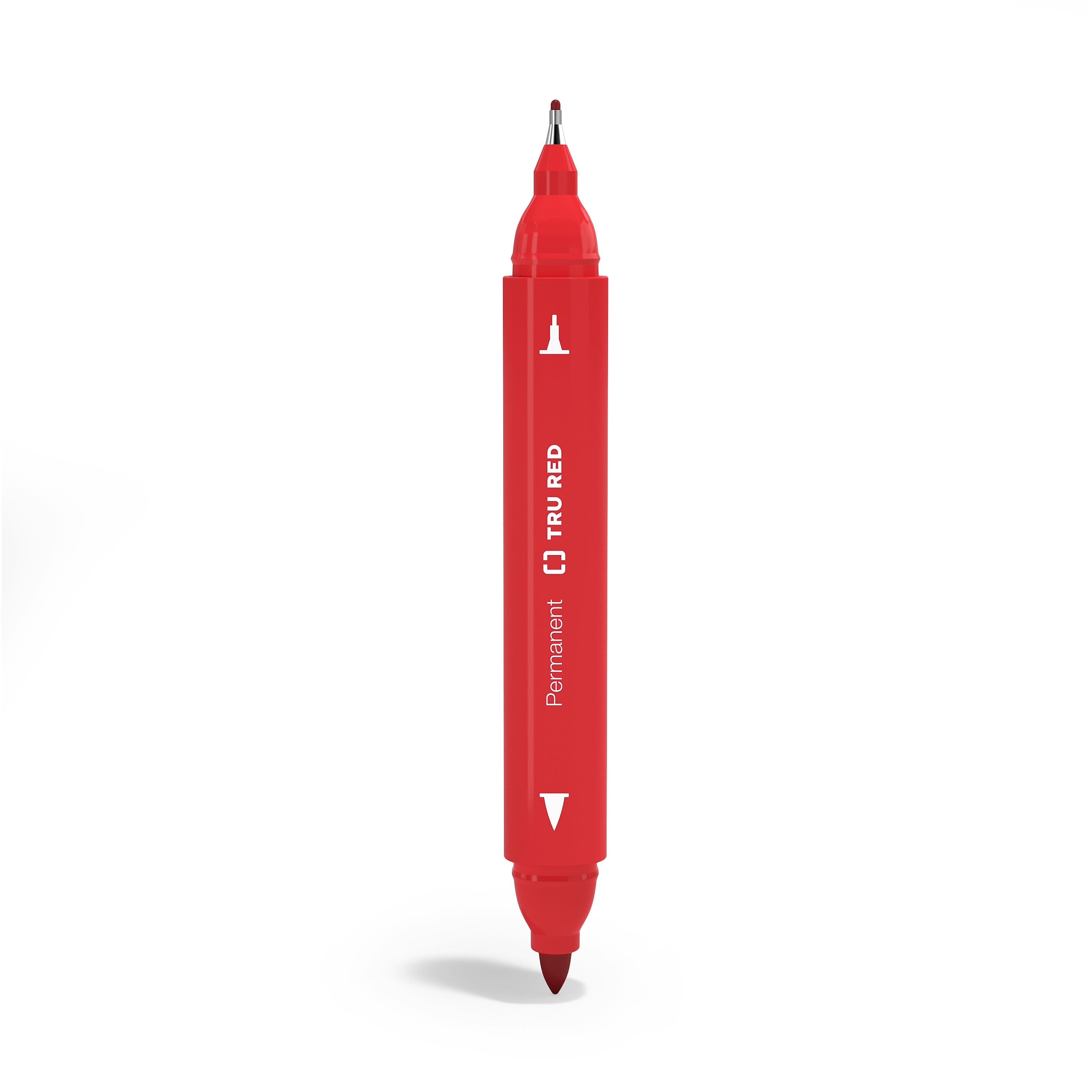 TRU RED™ Pen Permanent Markers, Twin Tip, Red, 12/Pack