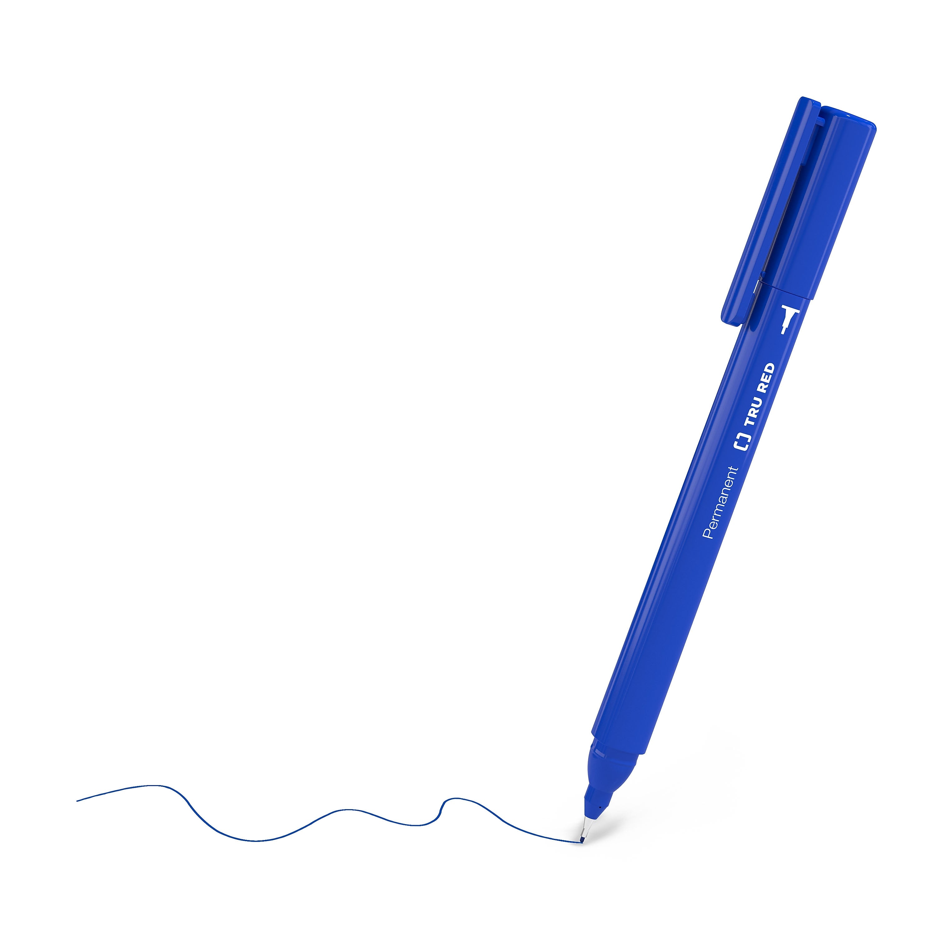 TRU RED™ Permanent Markers, Ultra Fine Tip, Blue, 12/Pack
