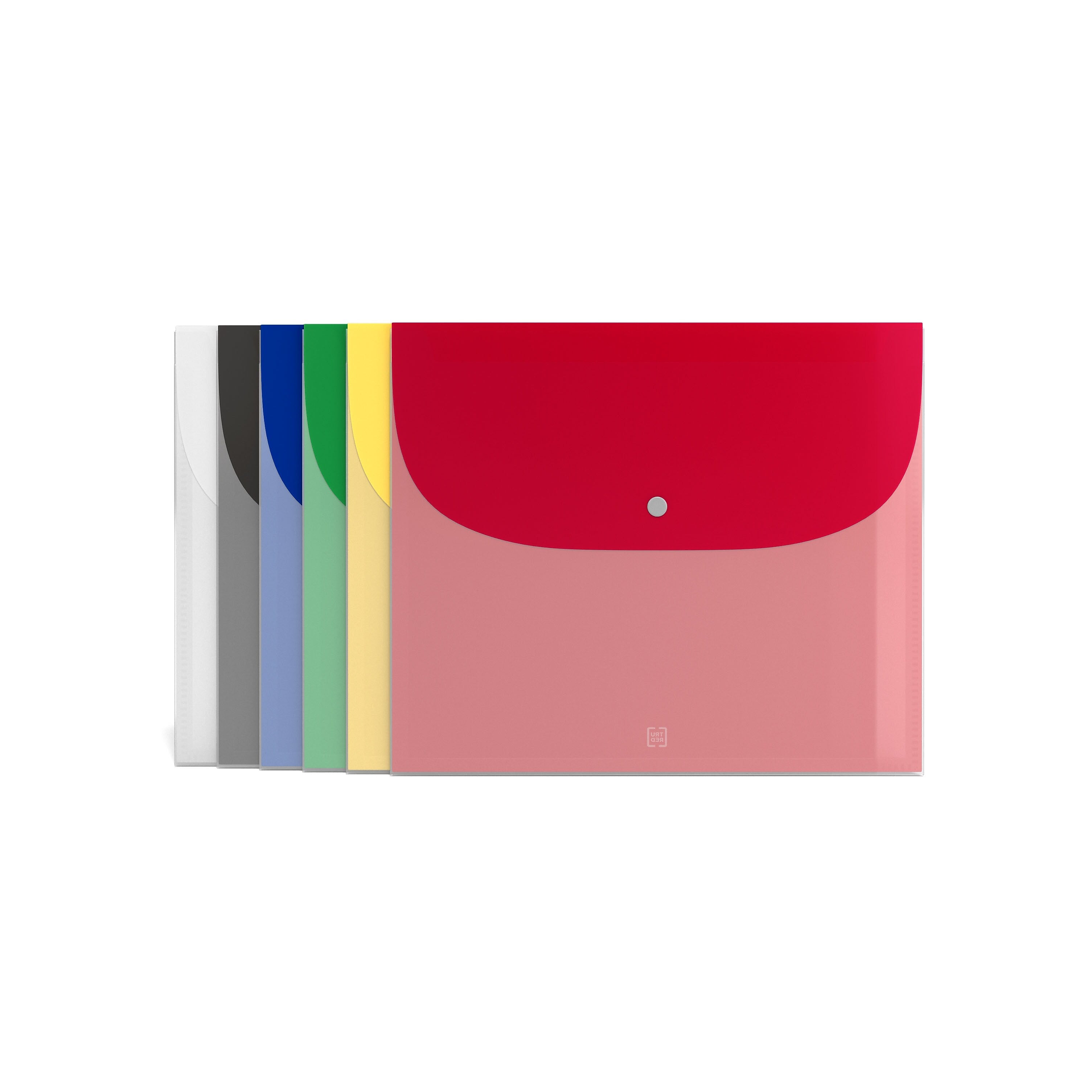 TRU RED™ Plastic Filing Envelope with Snap Closure, Coupon Size, Assorted Colors