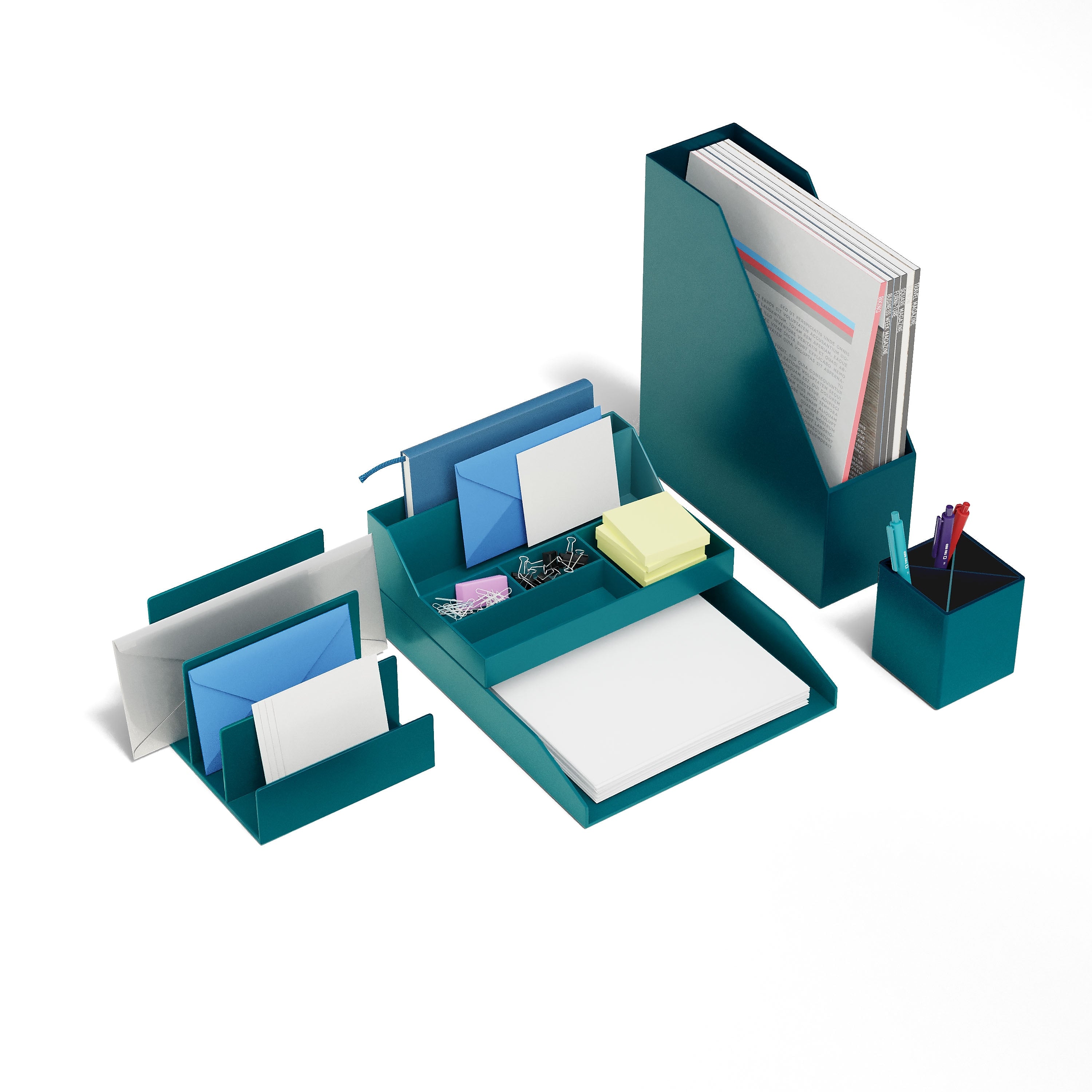 TRU RED™ Plastic Magazine File, Teal