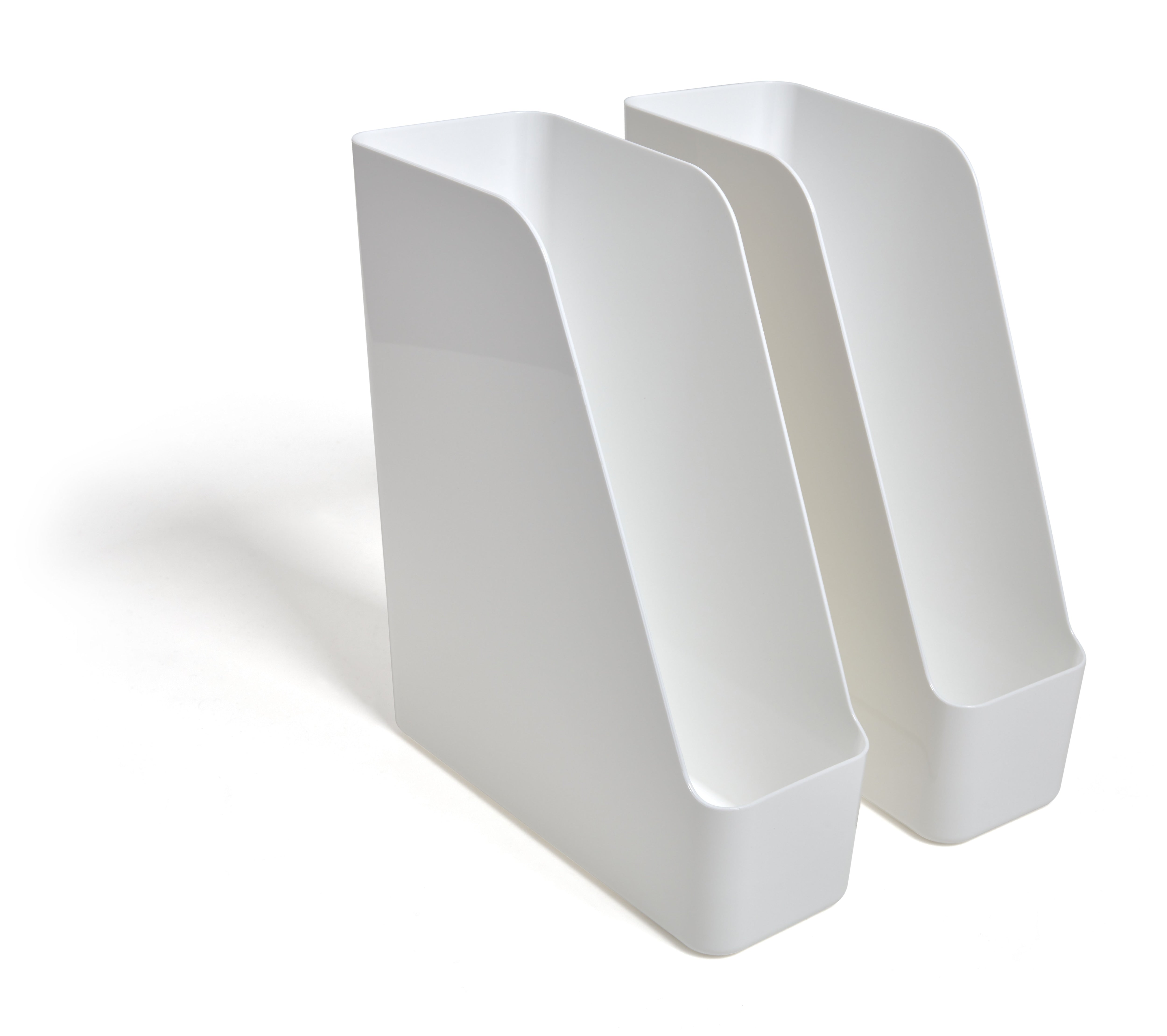 TRU RED™ Plastic Magazine File, White, 2/Pack
