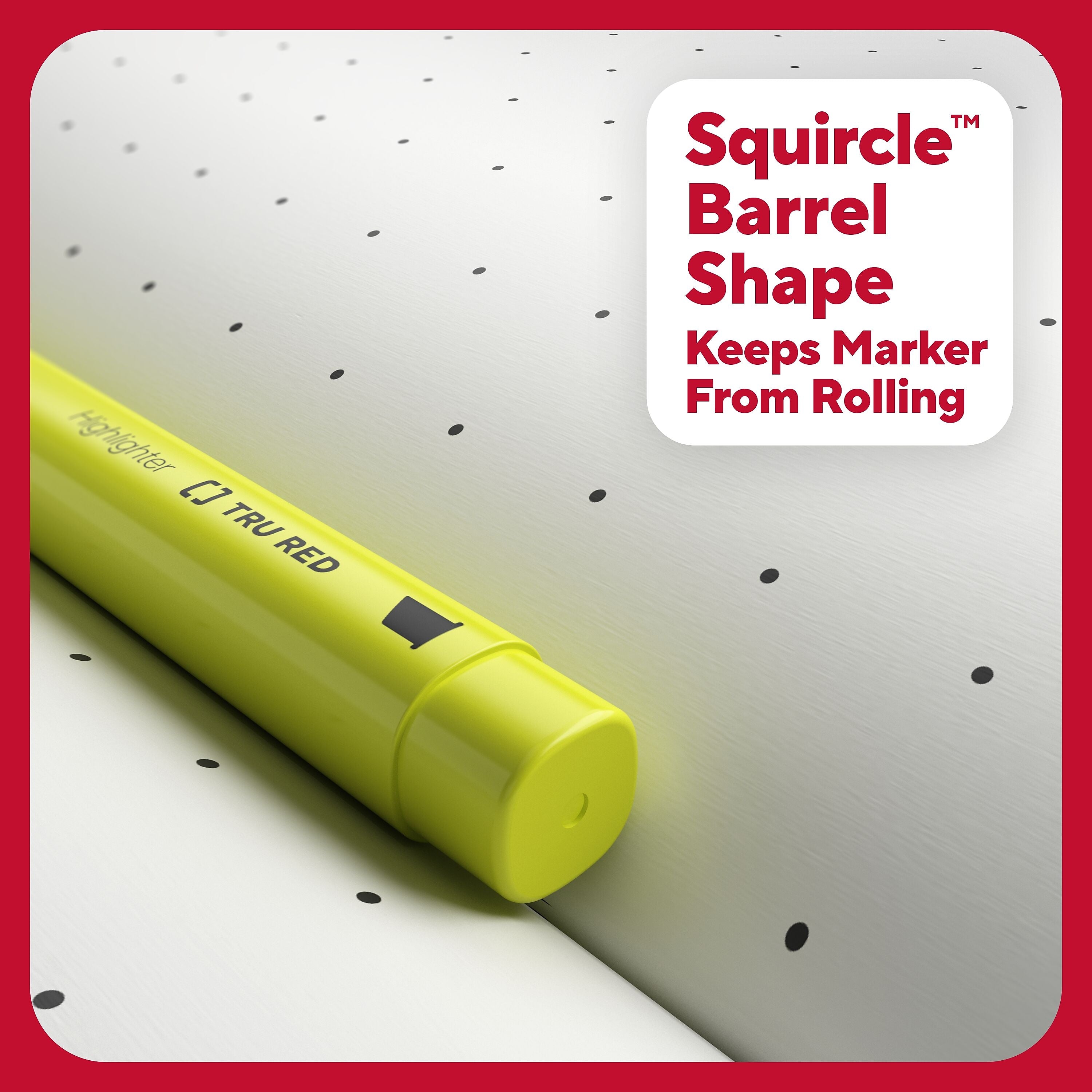 TRU RED™ Pocket Stick Highlighter with Grip, Chisel Tip, Yellow, 36/Pack