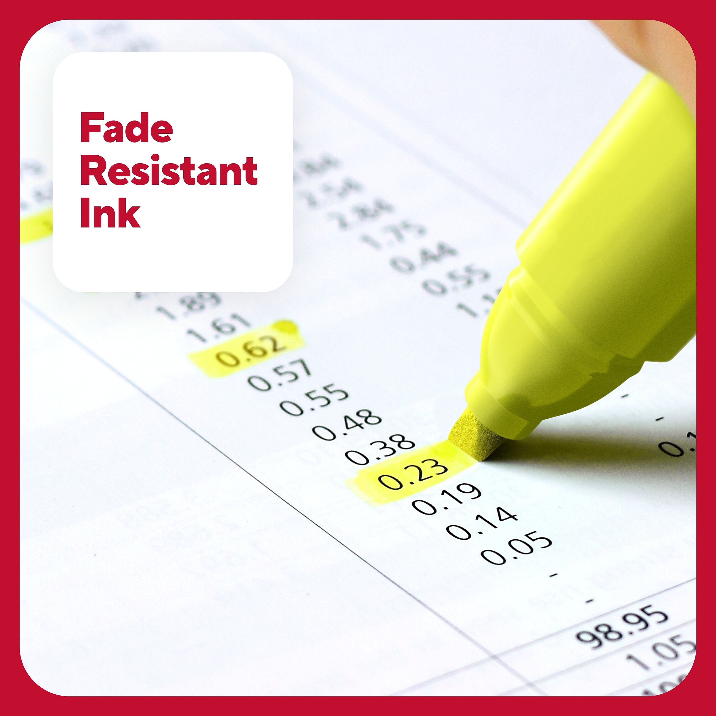 TRU RED™ Pocket Stick Highlighter with Grip, Chisel Tip, Yellow, 36/Pack