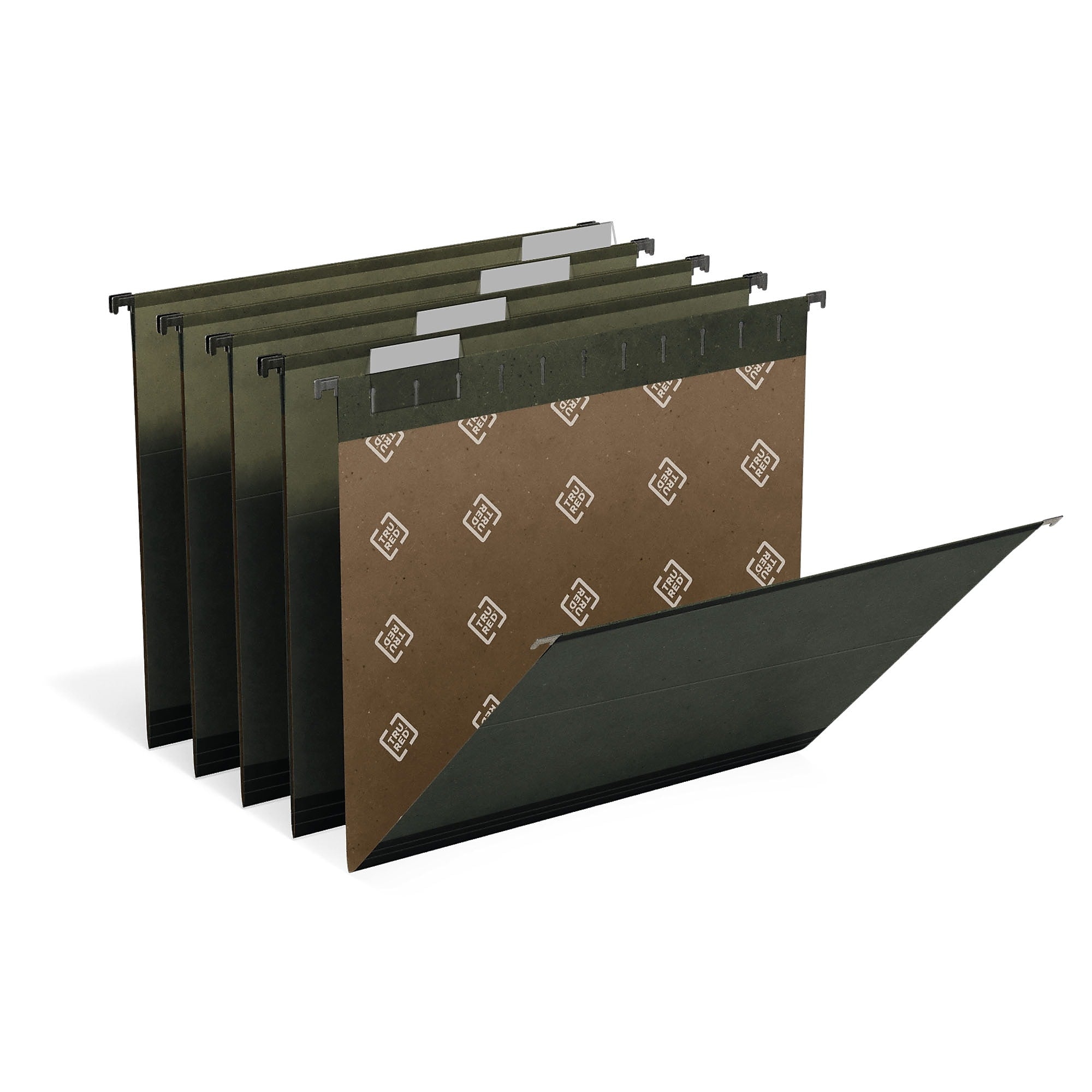 TRU RED™ Premium Hanging File Folder, 5-Tab, Legal Size, Standard Green, 20/Pk