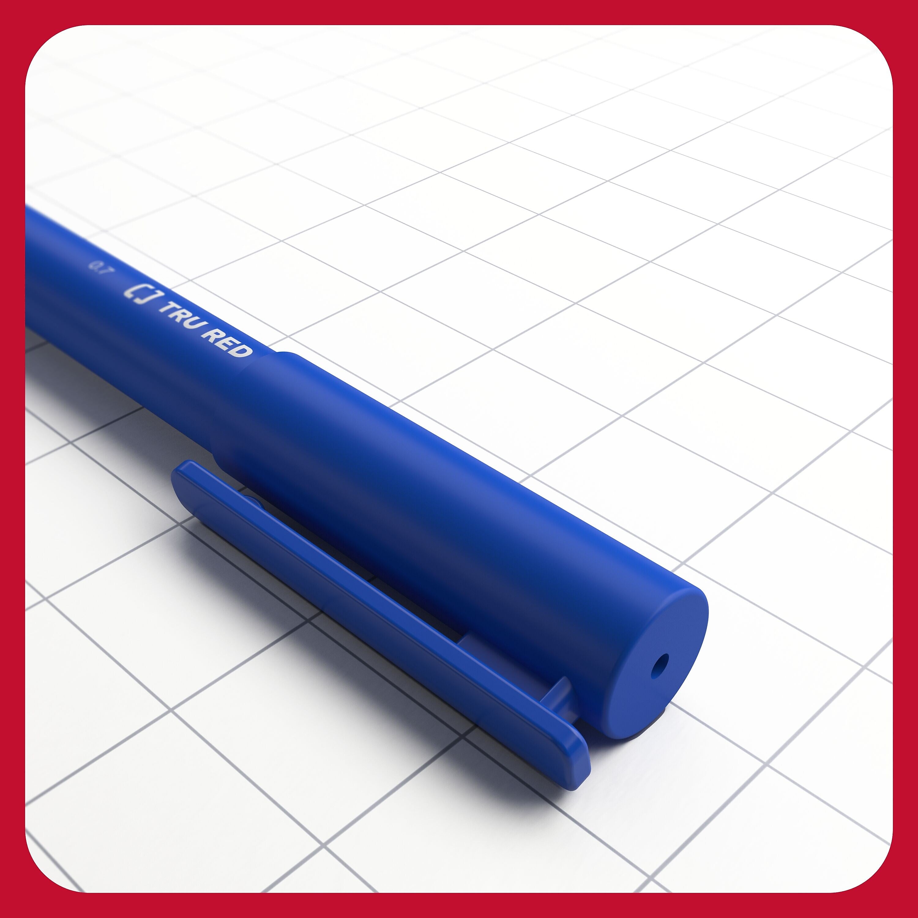 TRU RED™ Quick Dry Gel Pen, Medium Point, 0.7mm, Blue, Dozen