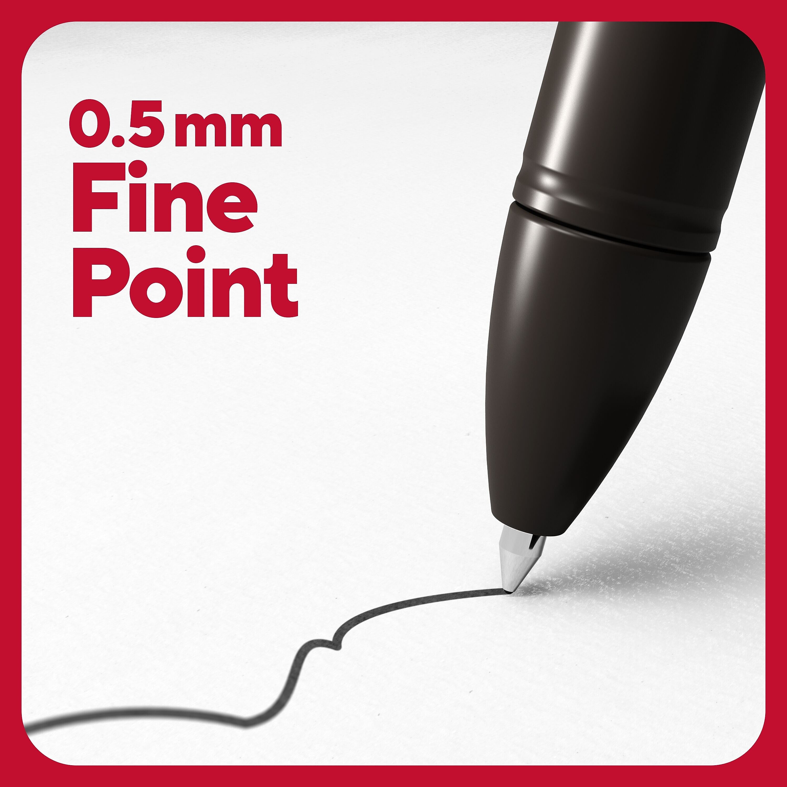 TRU RED™ Quick Dry Gel Pens, Fine Point, 0.5mm, Black, Dozen