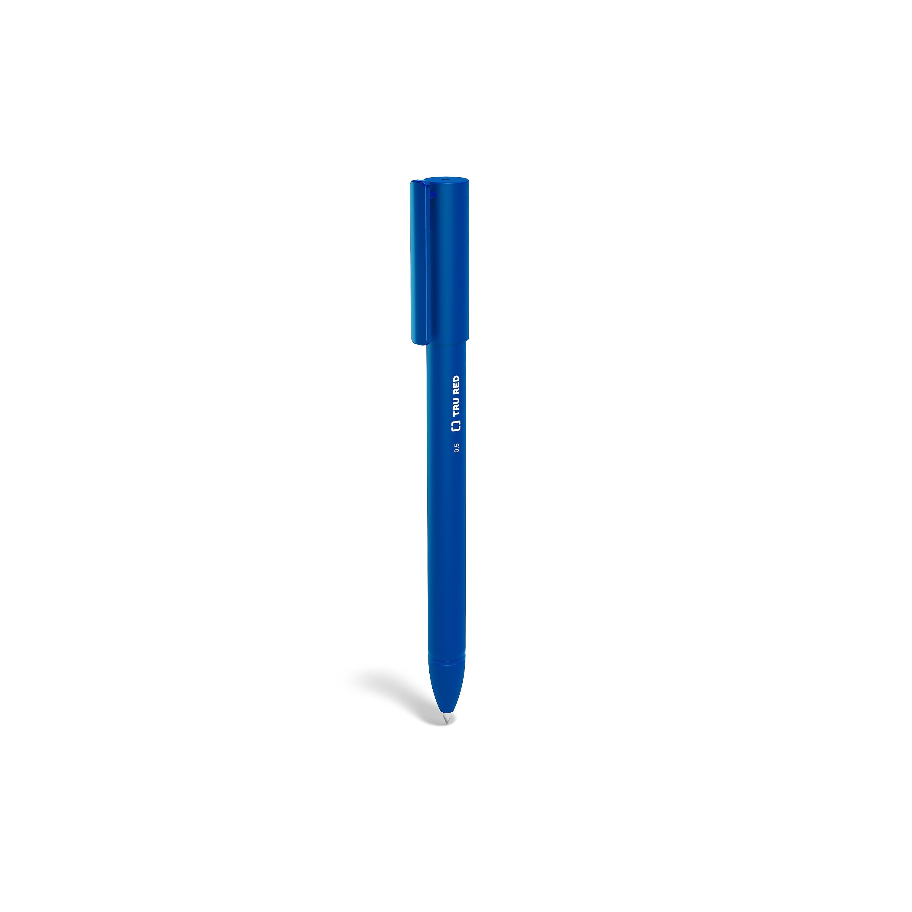 TRU RED™ Quick Dry Gel Pens, Fine Point, 0.5mm, Blue, 24/Pack