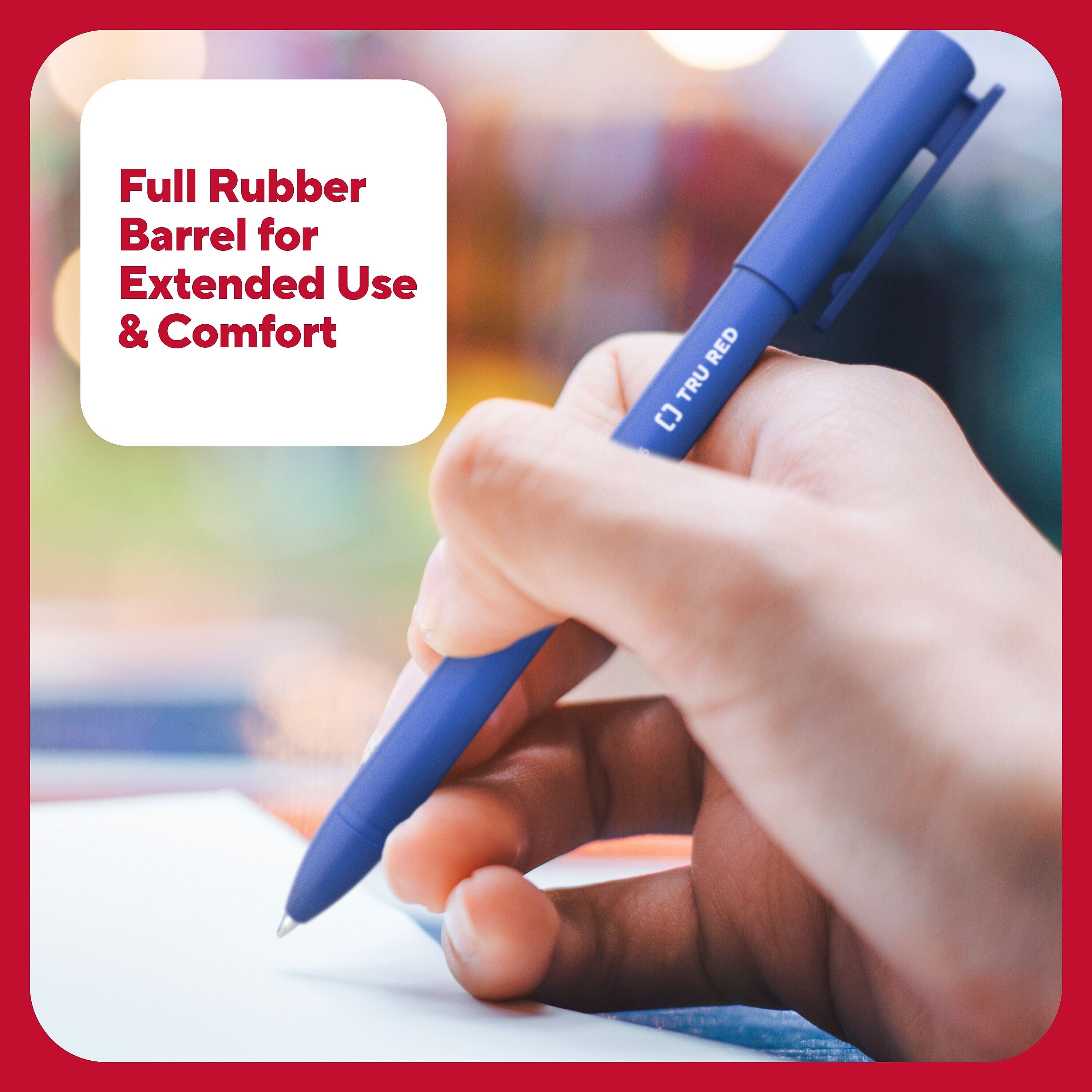 TRU RED™ Quick Dry Gel Pens, Fine Point, 0.5mm, Blue, Dozen