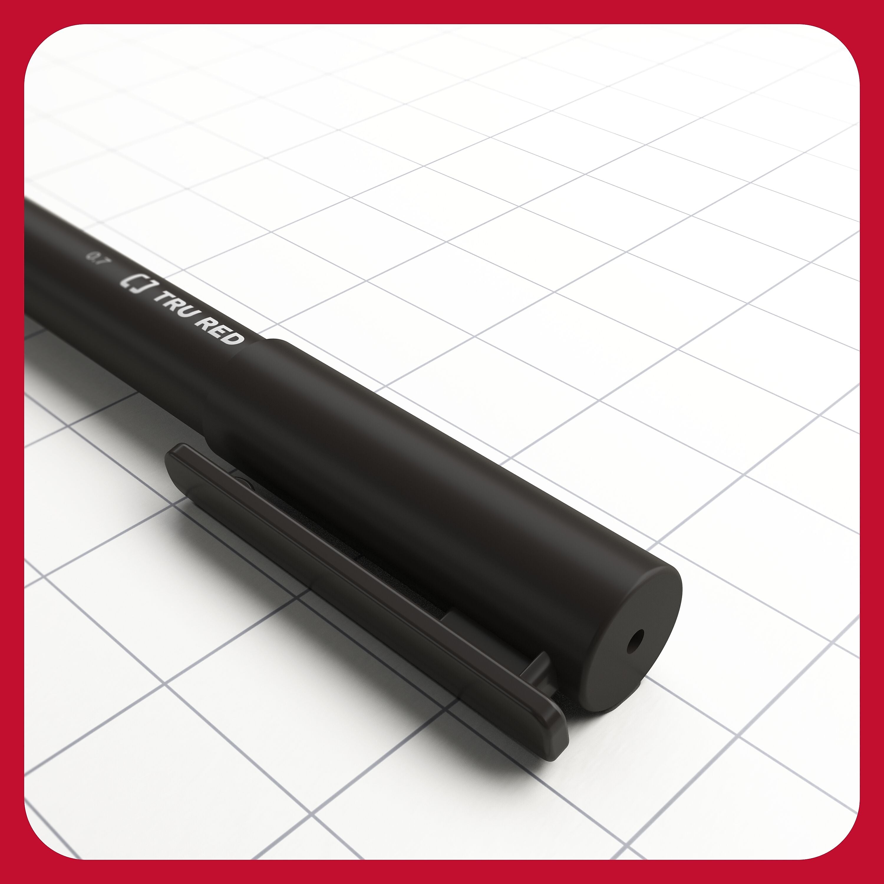 TRU RED Quick Dry Gel Pens, Medium Point, 0.7mm, Black, Dozen