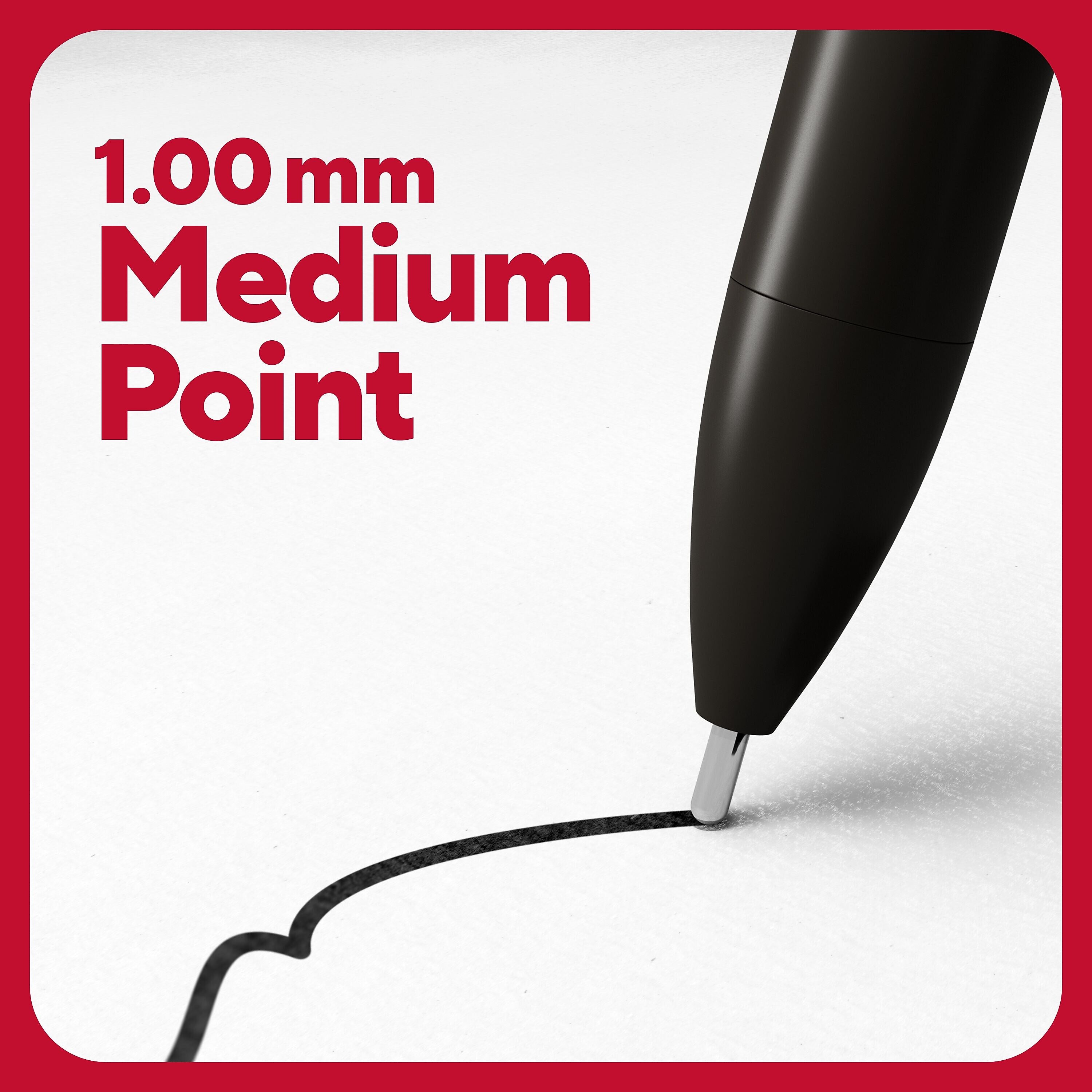 TRU RED™ Retractable Quick Dry Gel Pen, Medium Point, 1.0mm, Black, 5/Pack